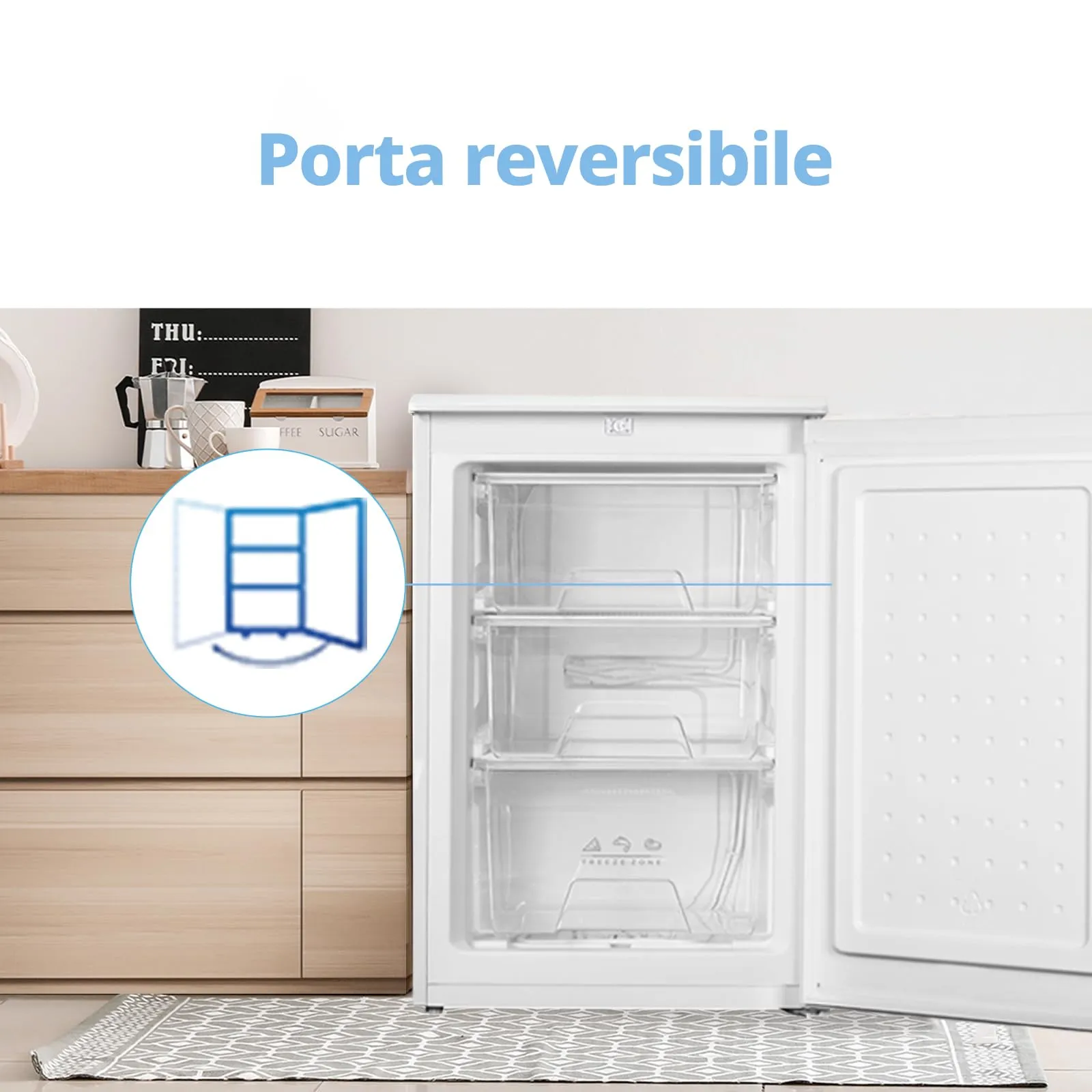 COMFEE' Congelatore a Cassetti Monoporta 88L, Bianco RCU83WH3EU(E) - immagine 7