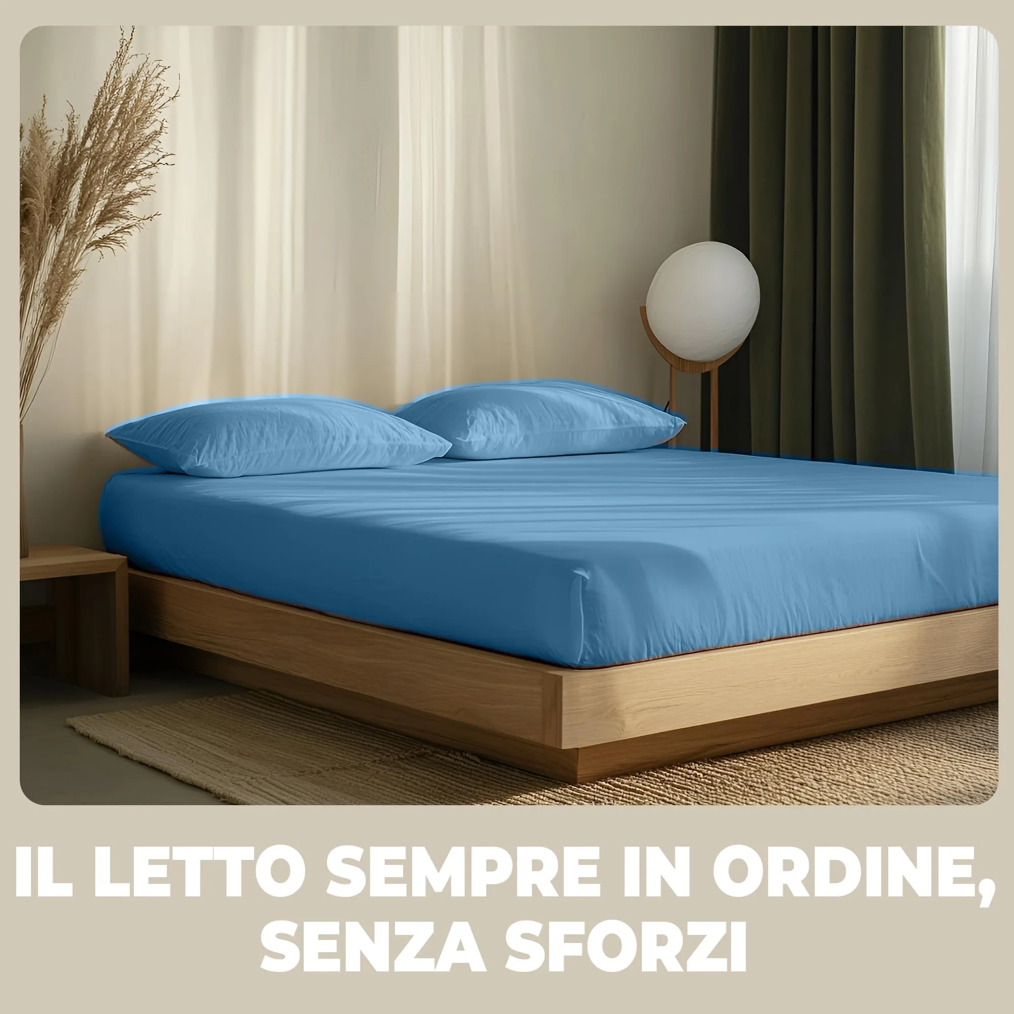 Flowen Lenzuola con Angoli Matrimoniale 180x200 cm, 100% Cotone, Blu Navy, per Materasso fino a 30cm - immagine 7