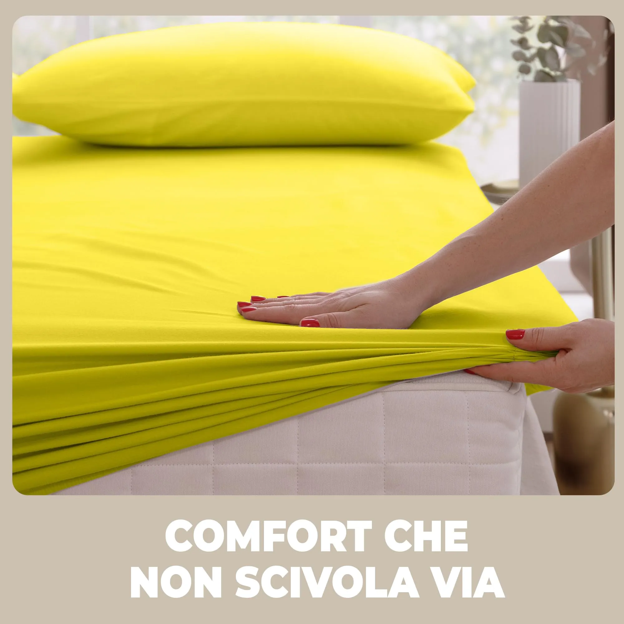 Flowen Lenzuola con Angoli Matrimoniale 180x200 cm Giallo 100% Cotone per Materassi fino a 30cm - immagine 6