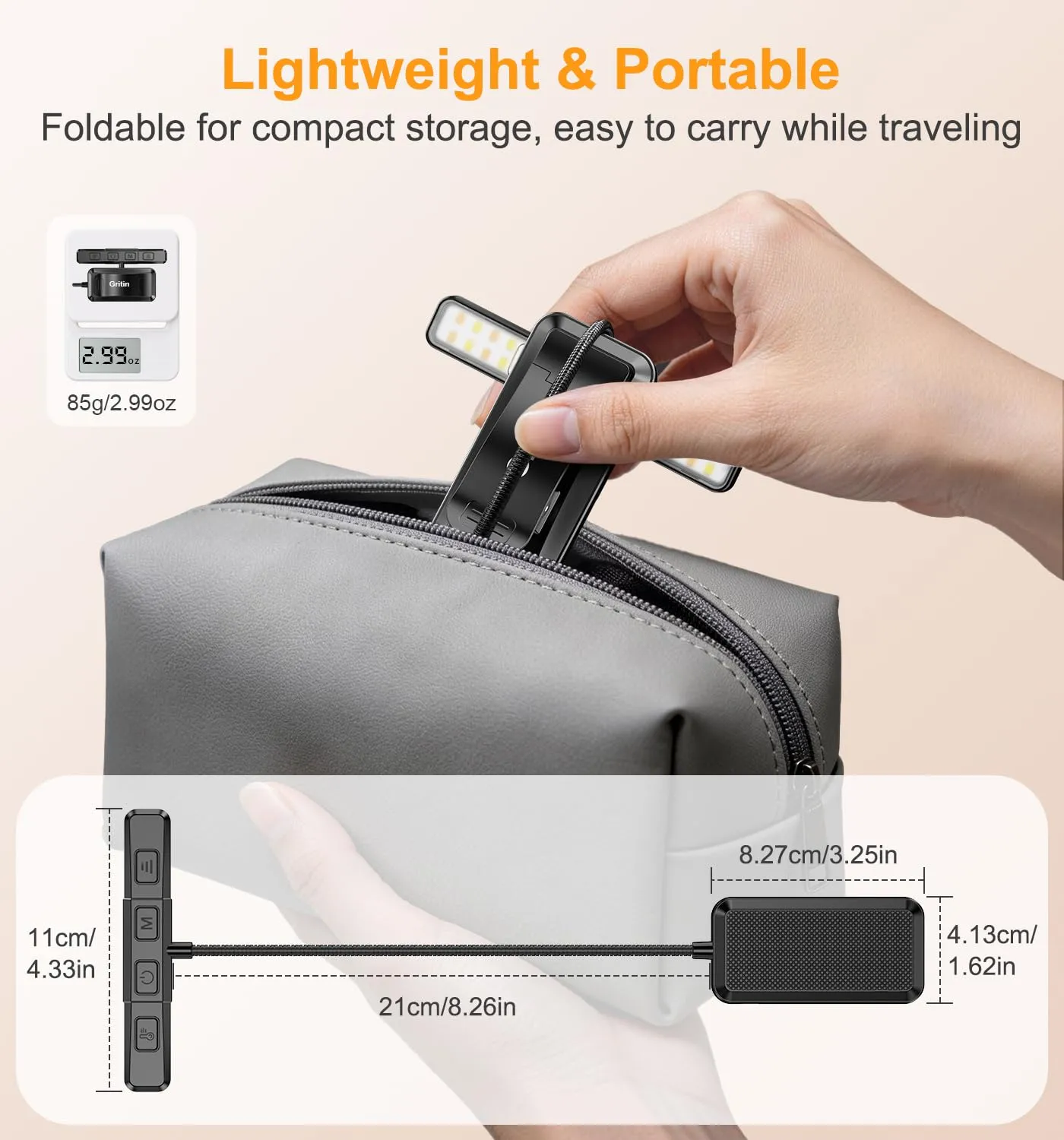 Gritin 2026 2a Gen Luce per Lettura Libri a Letto - 32 LED Spettro Completo - immagine 9