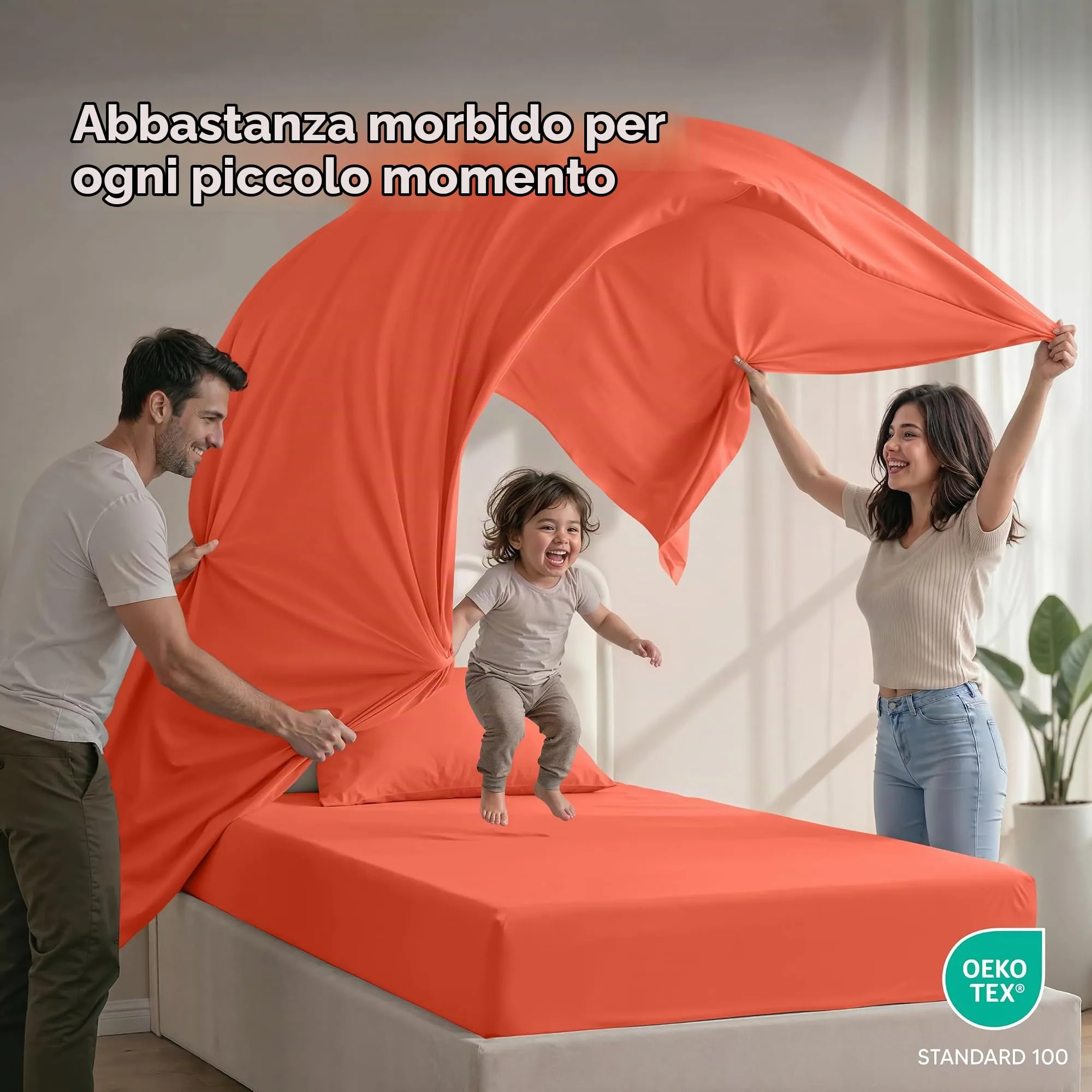 Utopia Bedding Set di lenzuola per letto singolo, 3 pezzi, microfibra, Oeko Tex (Corallo) - immagine 5