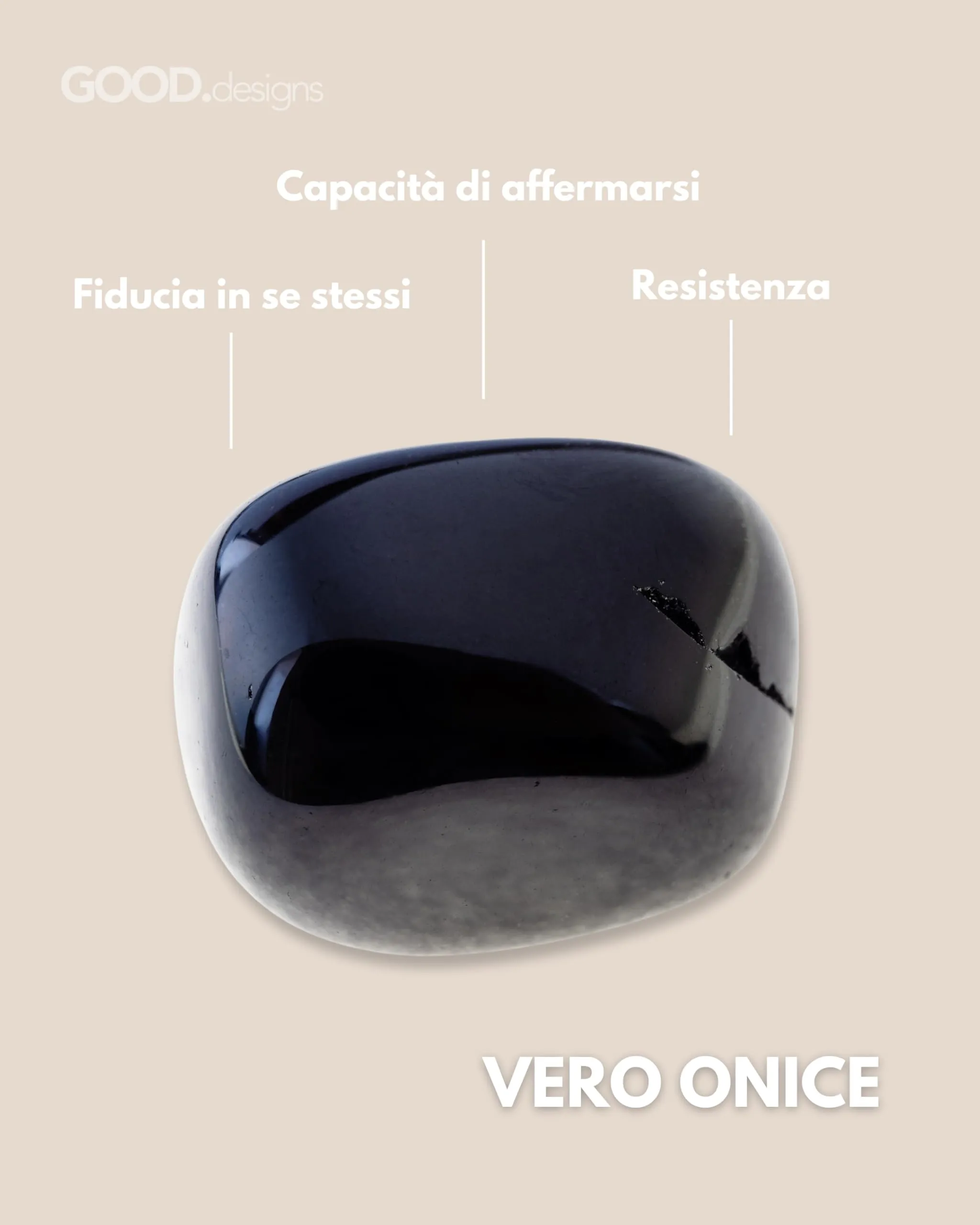 GD GOOD.designs Bracciale uomo in pietra lavica nera e onice, perline da 8 mm, elastico - immagine 2