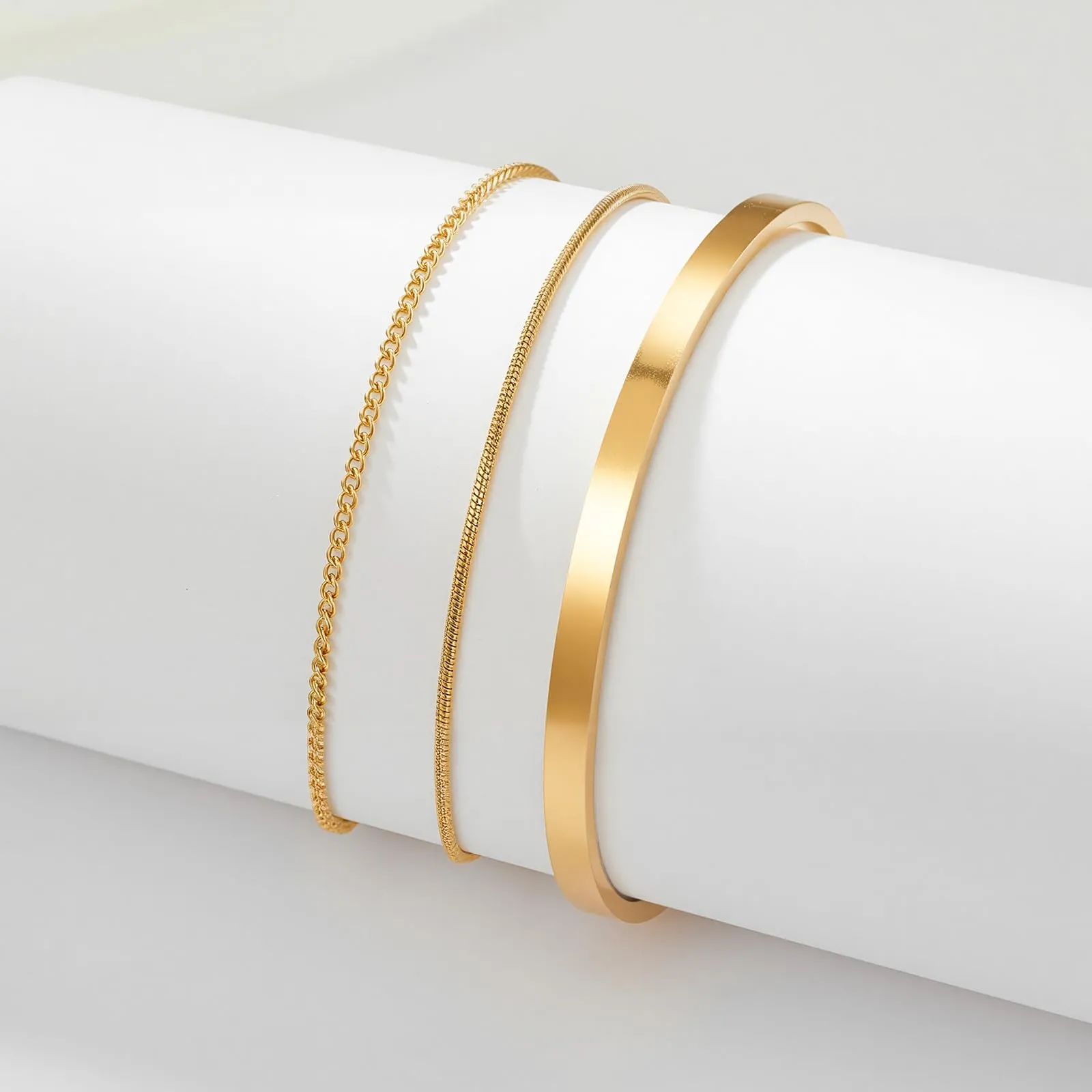 J.Fée Set Bracciali Uomo in Acciaio Inossidabile 316L, 3 Pezzi, Oro - immagine 6
