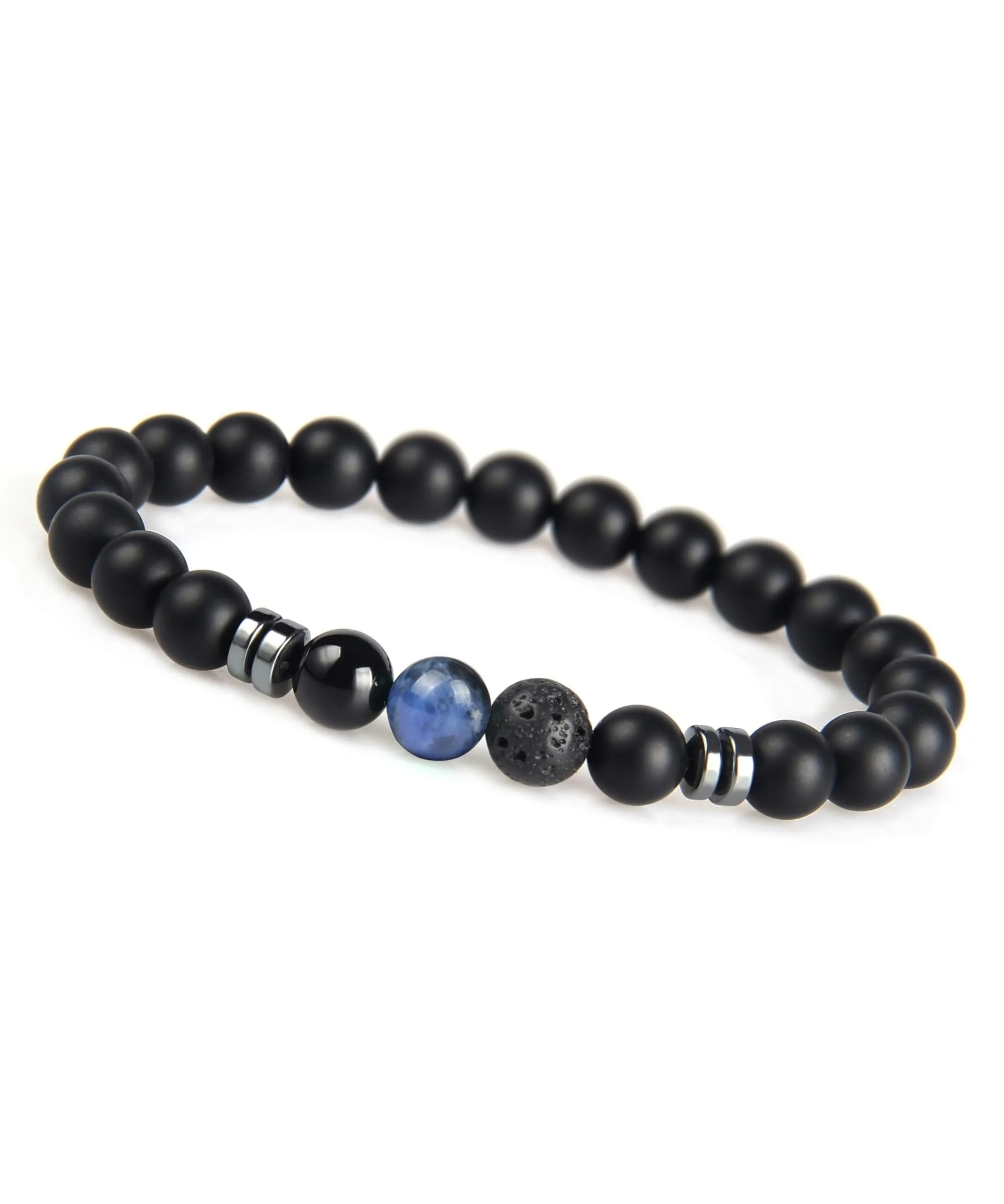 GD GOOD.designs Bracciale con Lettera Personalizzato per Uomini e Donne, Nero - immagine 1