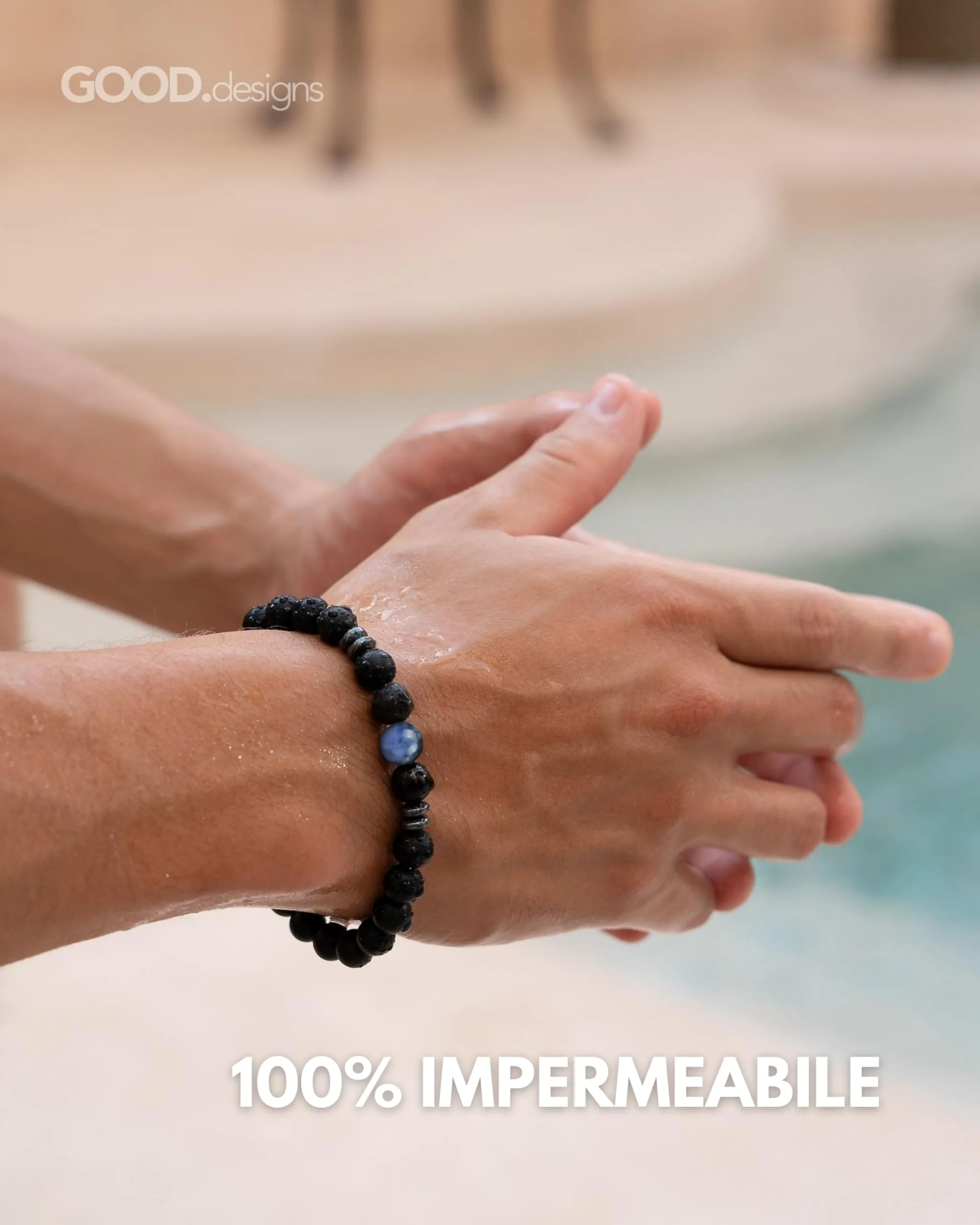 GD GOOD.designs Bracciale con Lettera Personalizzato per Uomini e Donne, Nero - immagine 6