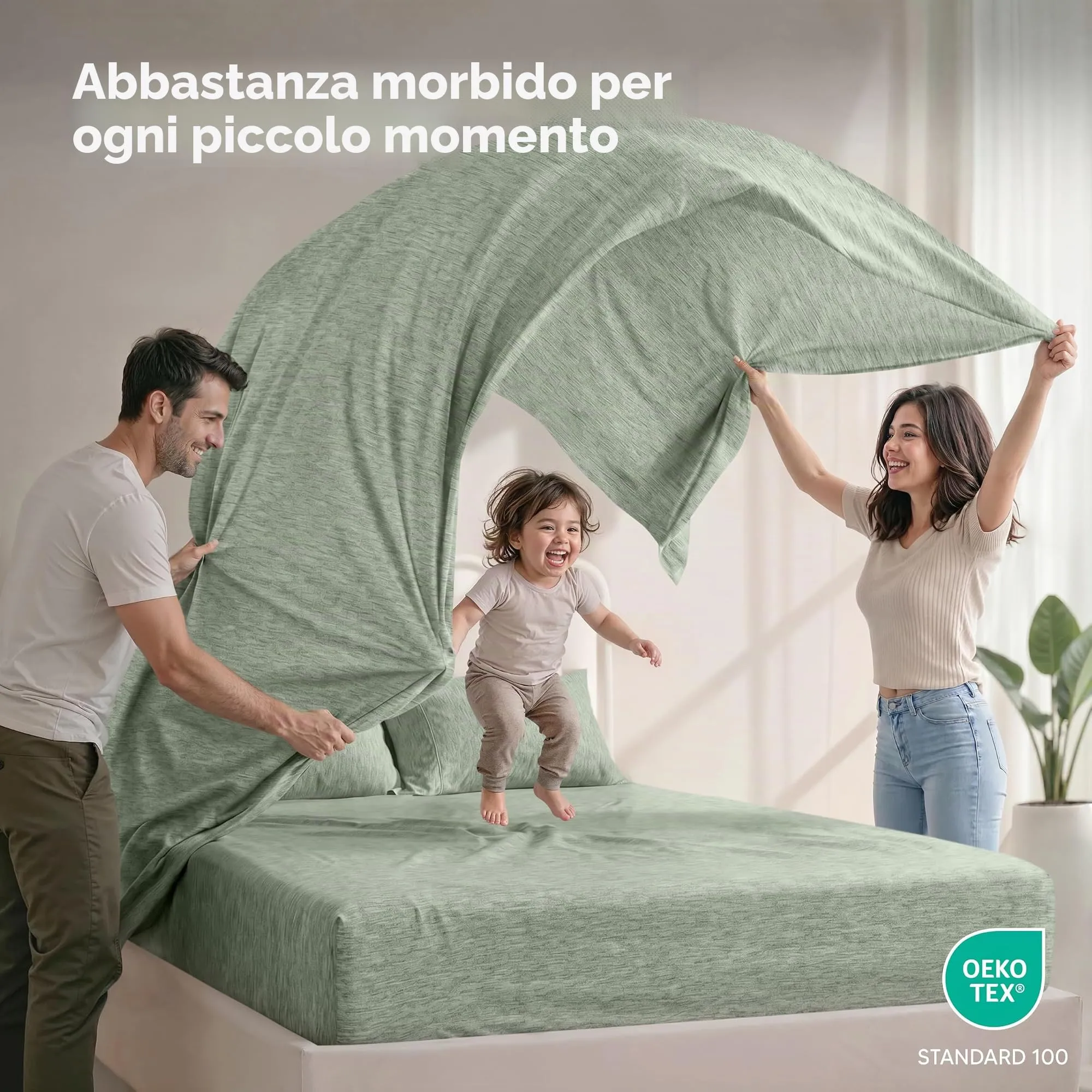 Utopia Bedding Set di lenzuola in microfibra, 4 pezzi, California King, Salvia Erica - immagine 5