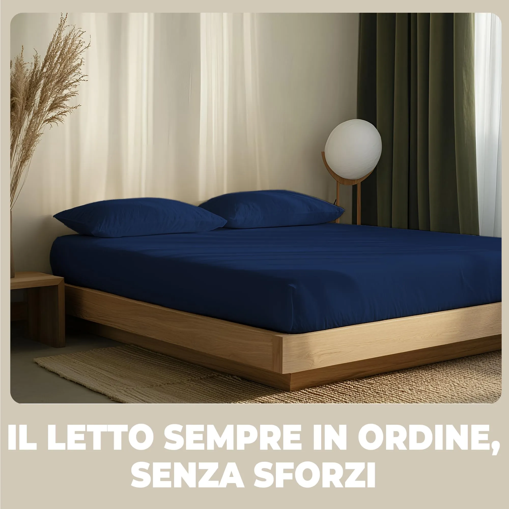 Flowen Lenzuolo con Angoli Matrimoniale 180x200 cm Blu Scuro, 100% Cotone, per Materasso fino a 30 cm - immagine 7