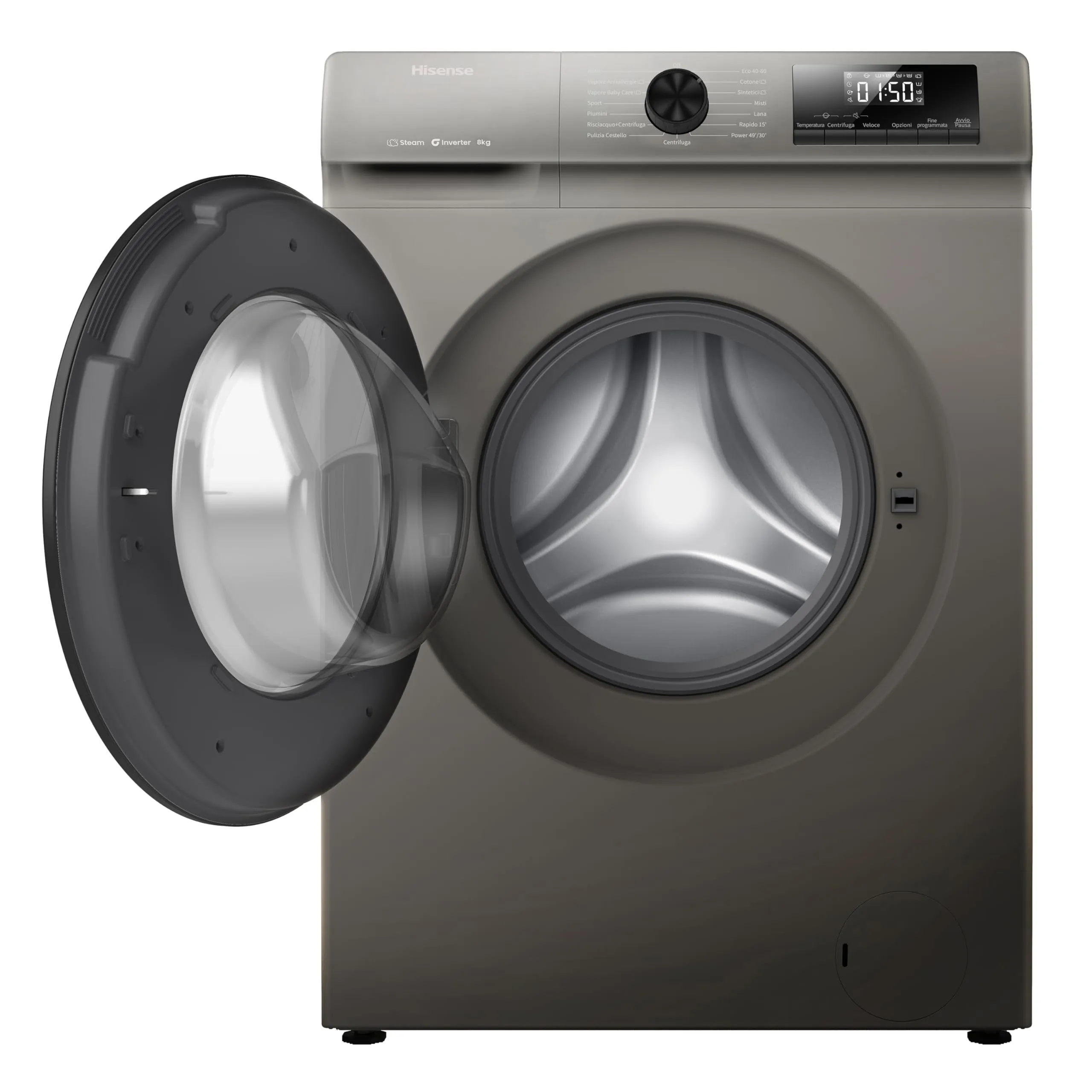 Hisense WF1Q8041BT Lavatrice 8 kg Classe A-20% Steam Wash Motore Inverter - immagine 9