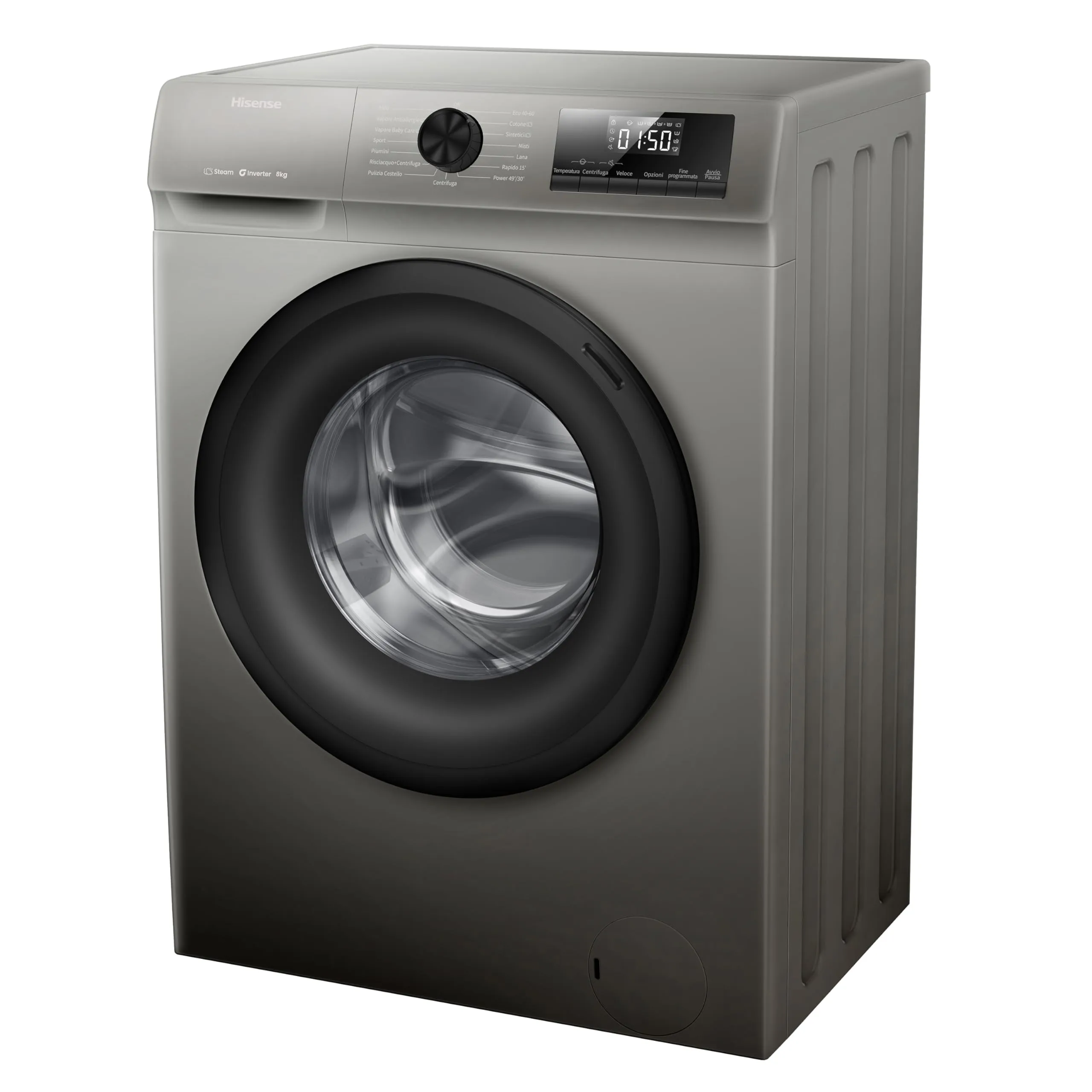 Hisense WF1Q8041BT Lavatrice 8 kg Classe A-20% Steam Wash Motore Inverter - immagine 10