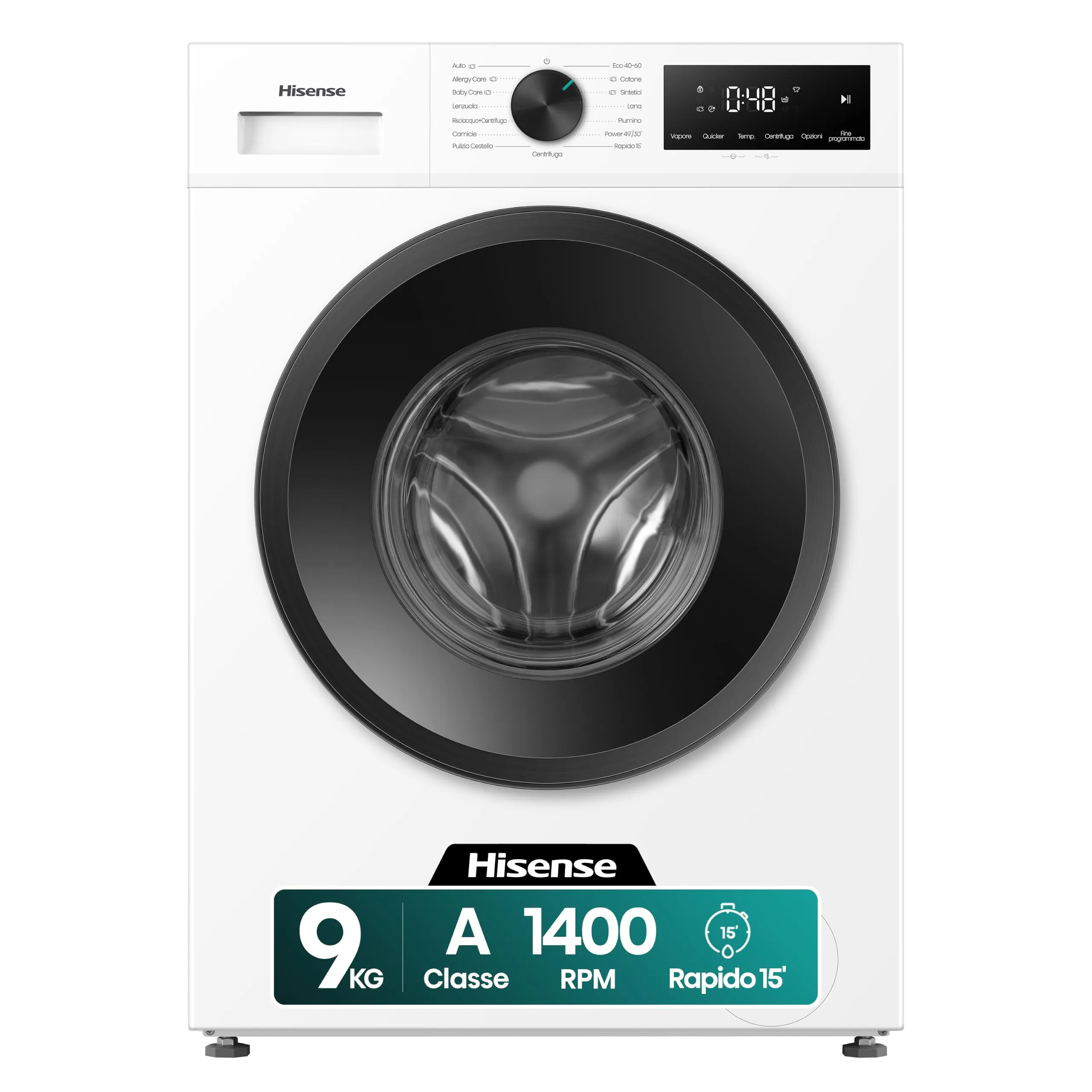 Hisense WF1I9042BWP Lavatrice a Carica Frontale 9 kg, Classe A-20%, Bianco - immagine 1