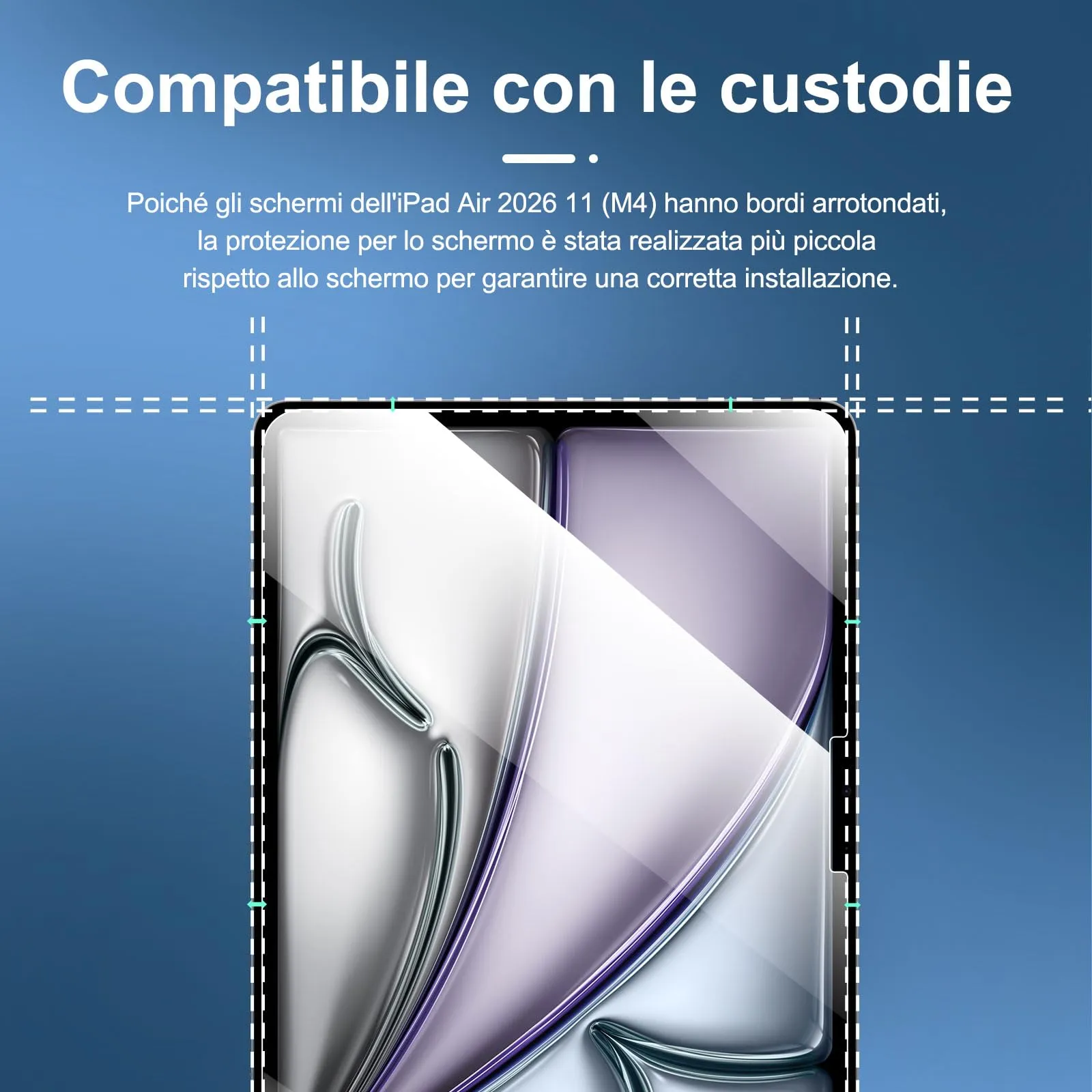 NEW'C Pellicola in Vetro Temperato per iPad Air 11 pollici (M4) 2024 - immagine 3