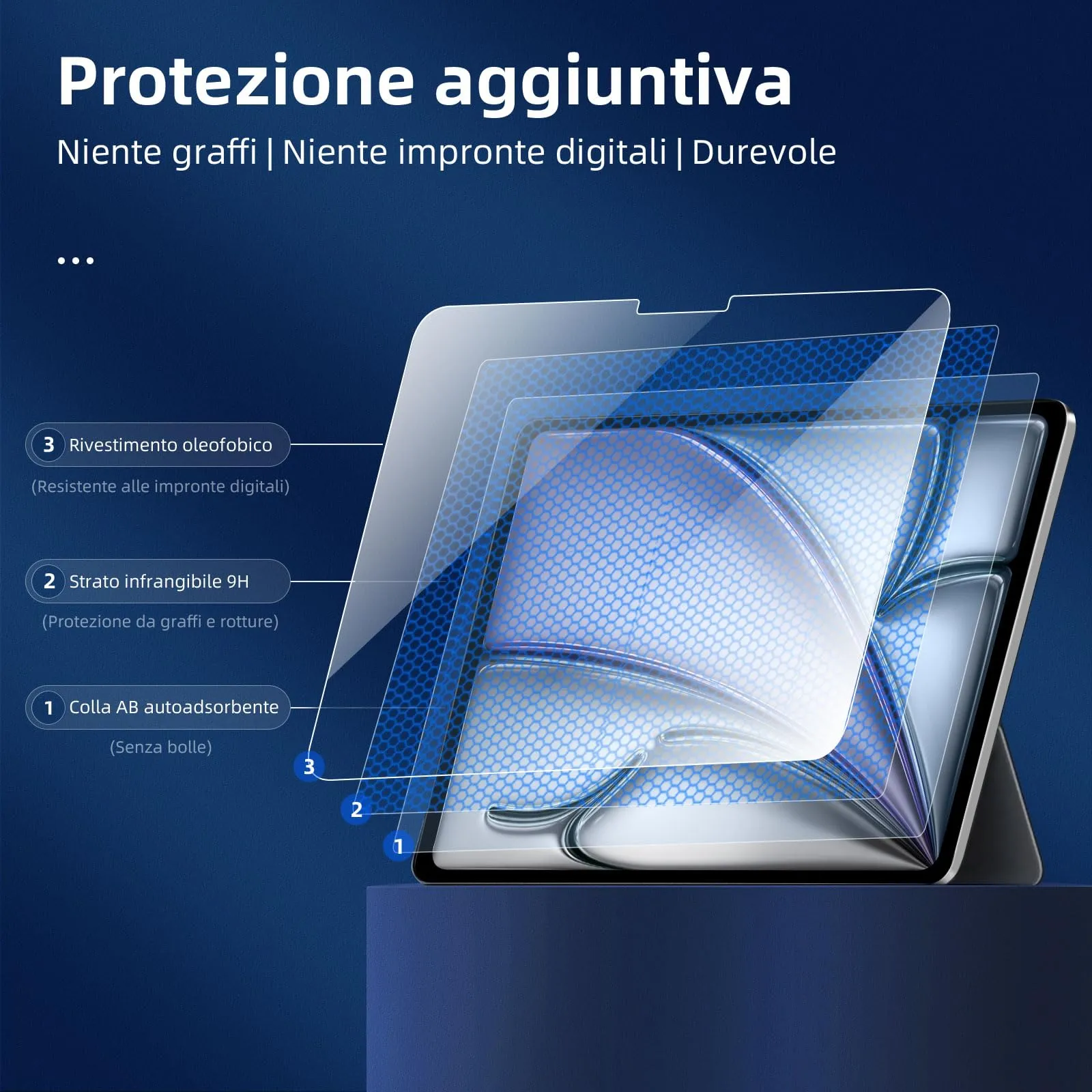 NEW'C Pellicola in Vetro Temperato per iPad Air 11 pollici (M4) 2024 - immagine 6