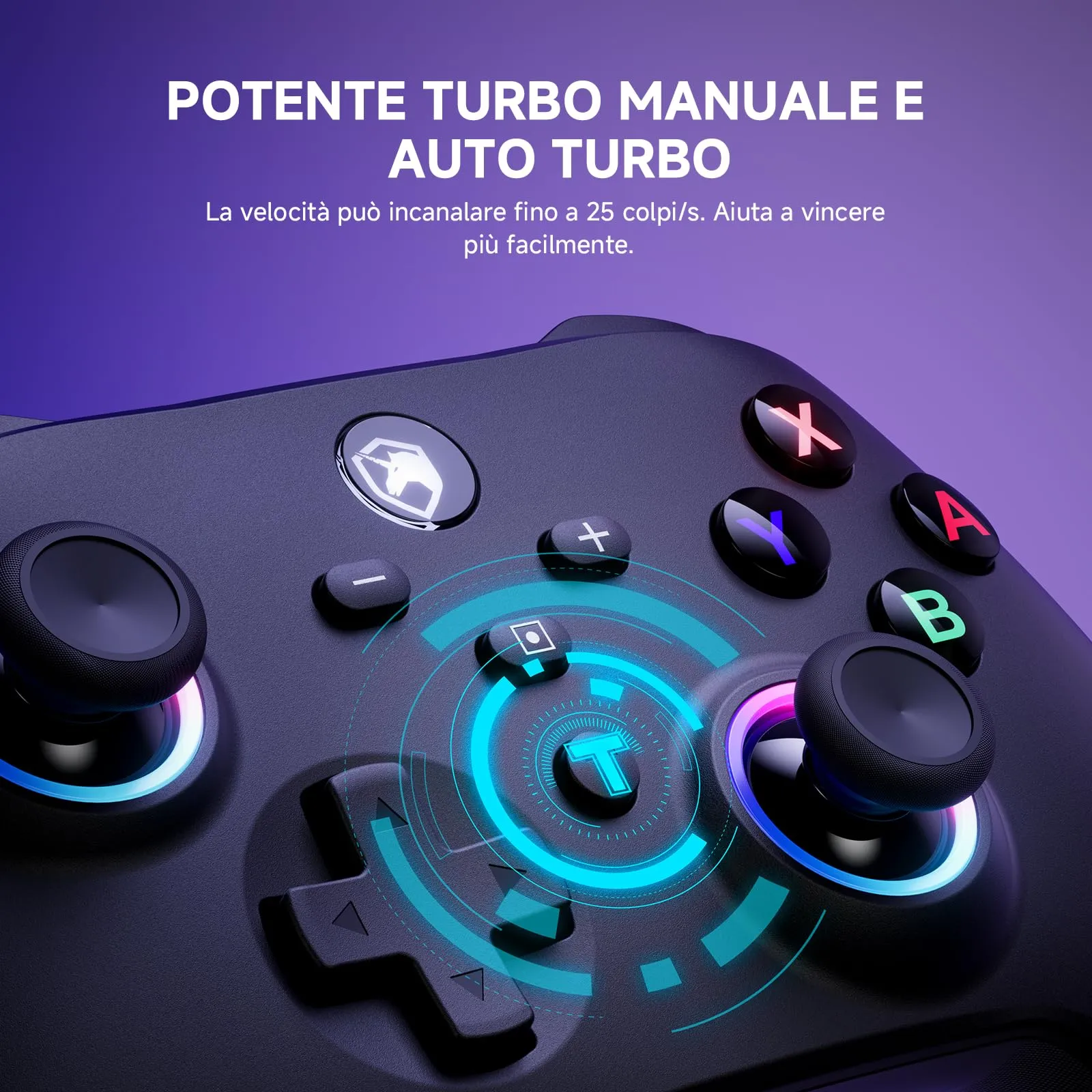 ECHTPower Wireless Pro Controller for Switch, Switch OLED, Switch Lite, PC, Android and iOS, Hall Effect Triggers, 1000mAh Battery, Gyroscope, Turbo, Vibration, SP06BK - immagine 6
