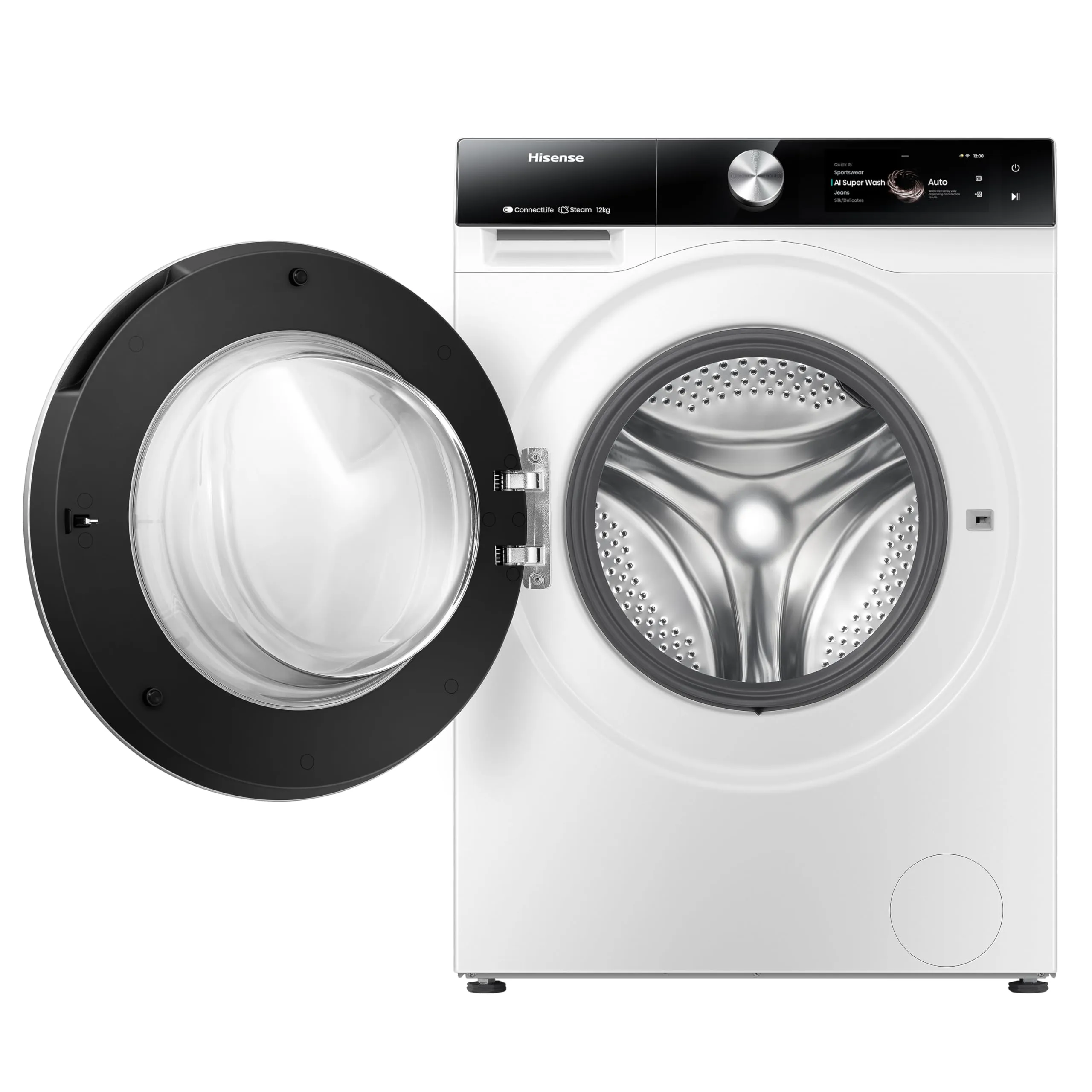 Hisense WF7S1247BW Lavatrice a Carica Frontale 12 kg, Classe A-20%, 1400 rpm, Autodose, AI Wash, Vapore - immagine 10
