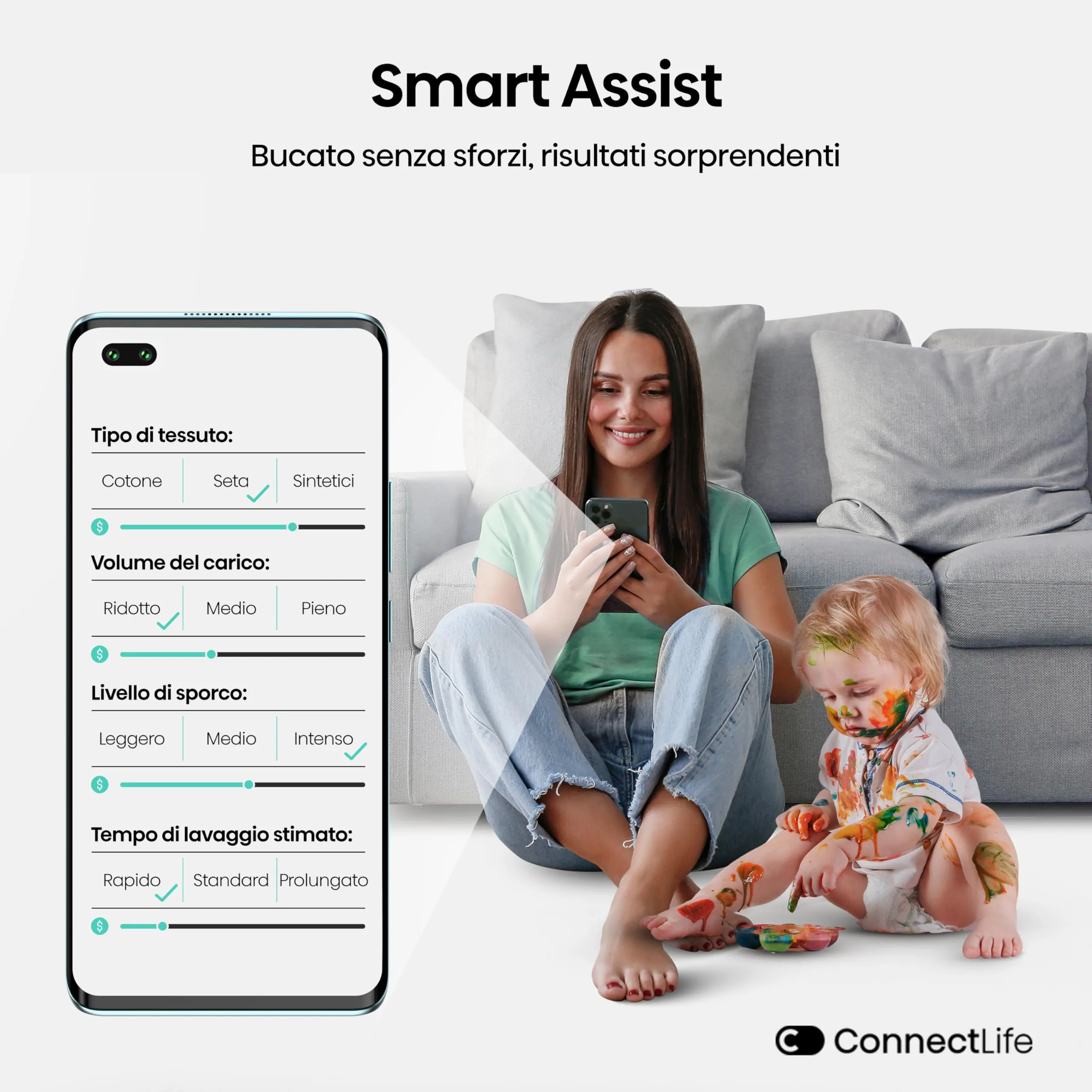 Hisense WF5I8043BWF Lavatrice Slim a Carica Frontale 8 kg, Classe A-30%, 1400 rpm, Vapore, Refresh, Display Touch - immagine 4