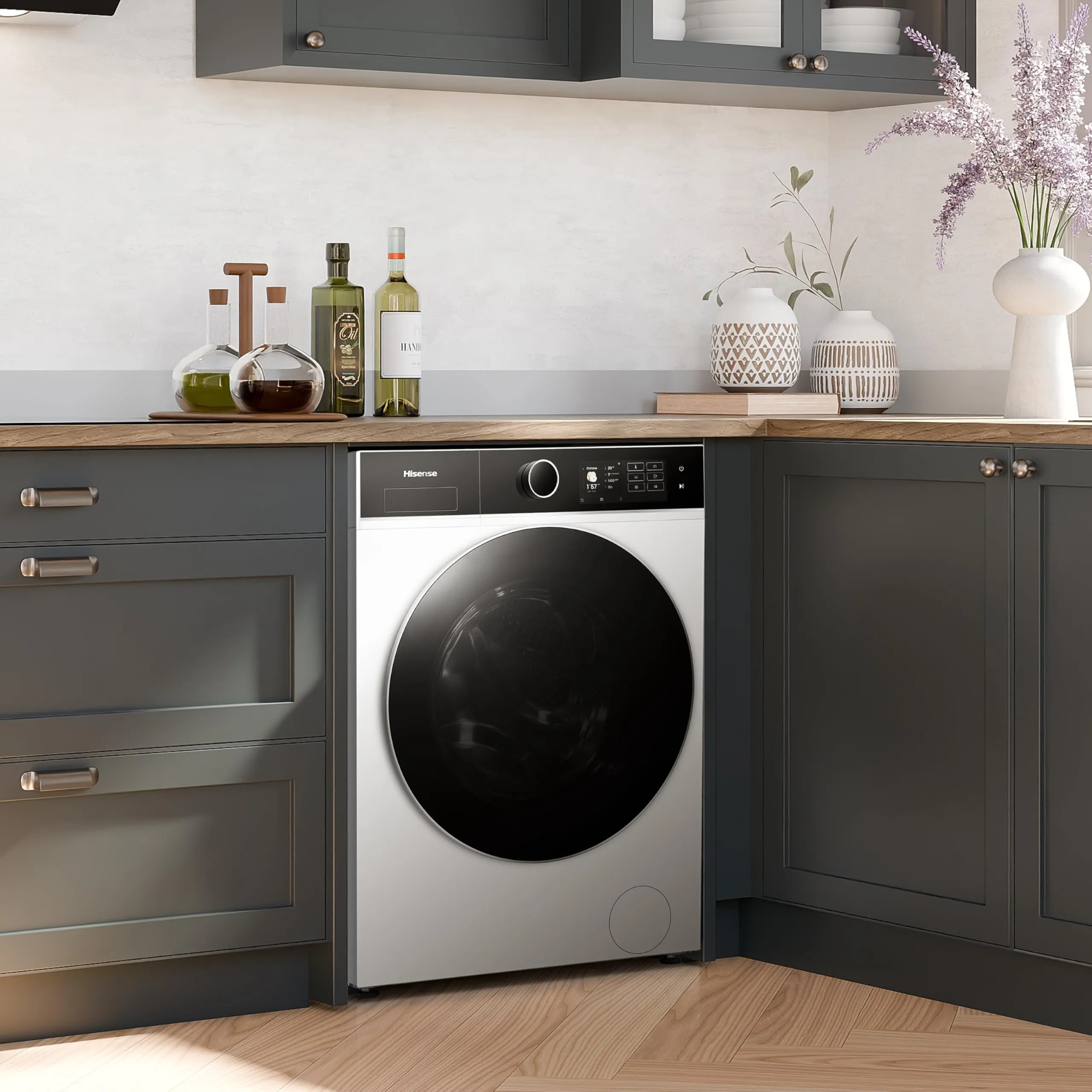Hisense WF5I8043BWF Lavatrice Slim a Carica Frontale 8 kg, Classe A-30%, 1400 rpm, Vapore, Refresh, Display Touch - immagine 9