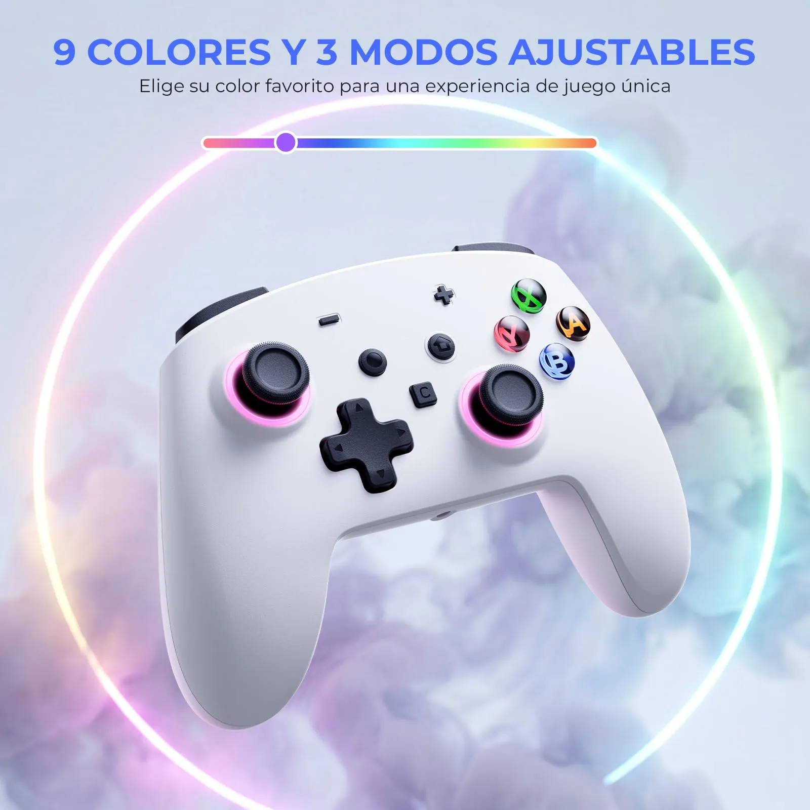 ECHTPower 2026 Pro Controller for Switch 2, Switch 1, PC, iOS, Android - Hall Effect Joysticks, Turbo Function, Programmable Back Buttons, RGB Lighting, Vibration and Gyroscope - immagine 7