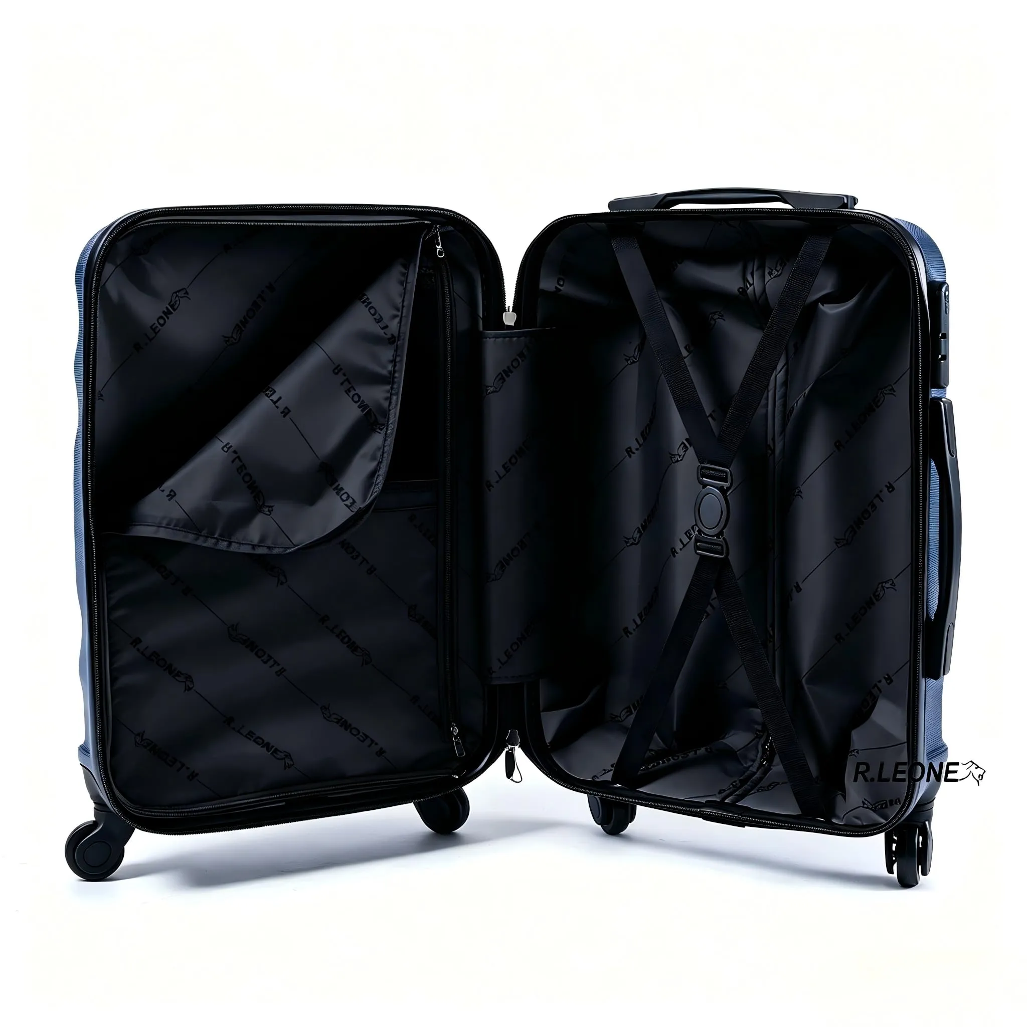 R.Leone Ryanair Trolley Bagaglio a Mano 55x40x20 cm 4 Ruote Rimovibili ABS 20373N Verde Scuro - immagine 7