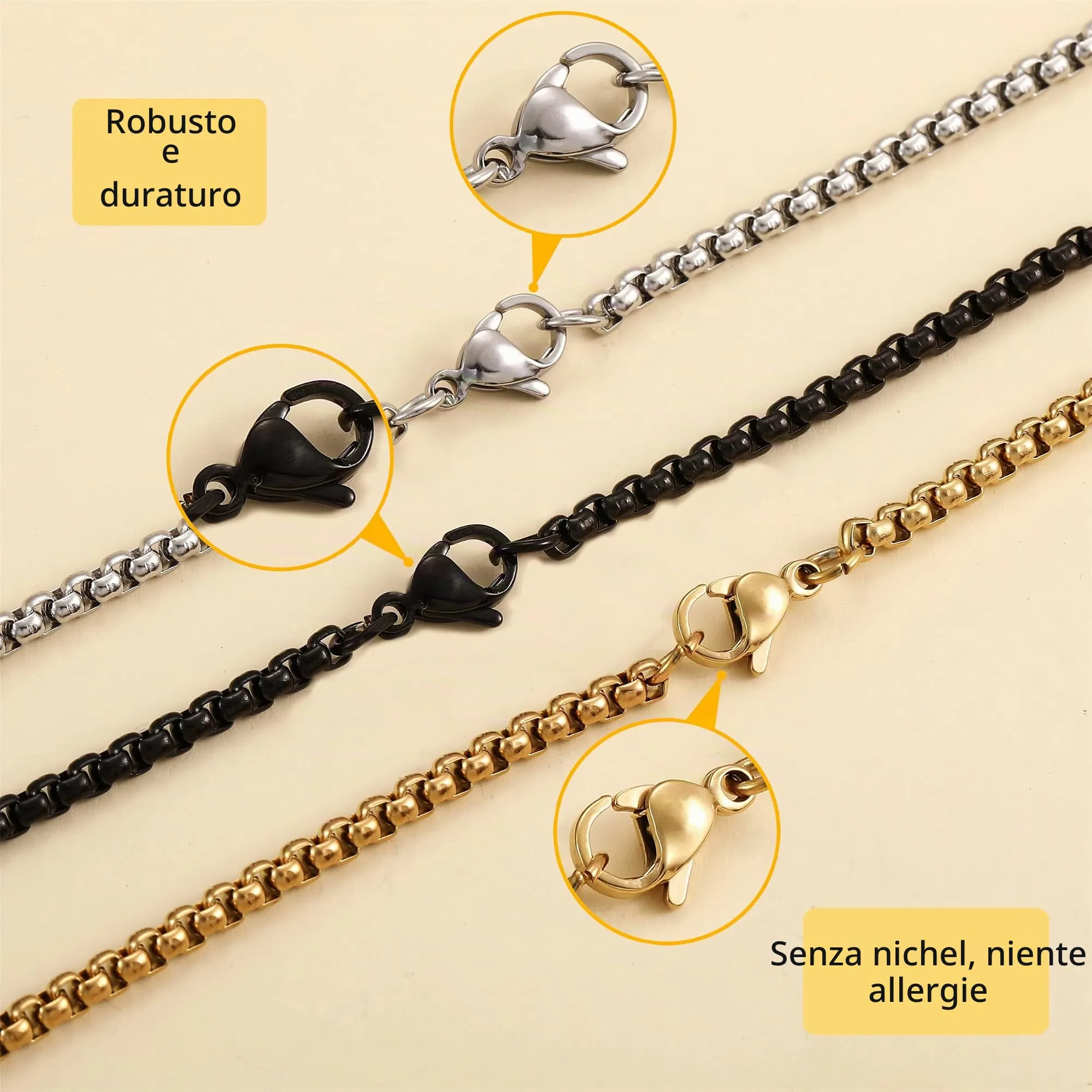 AFSTALR Collana con Croce in Acciaio Inossidabile Argento per Uomo e Donna - immagine 6