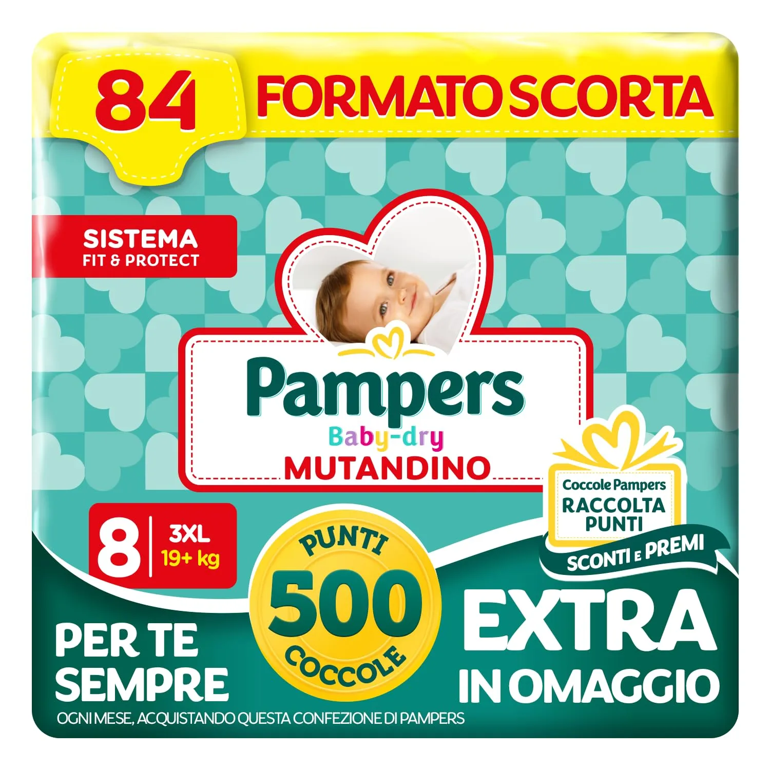 Pampers Baby Dry Mutandino 3XL Taglia 8 (19+ kg), 84 Pannolini - immagine 1
