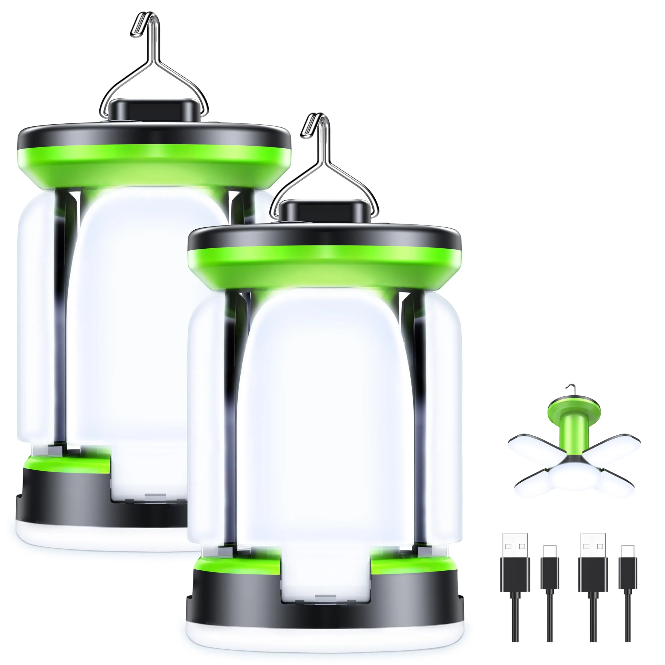 Blukar Lampada Campeggio Ricaricabile, 60 LED, 2 Pezzi - immagine 1