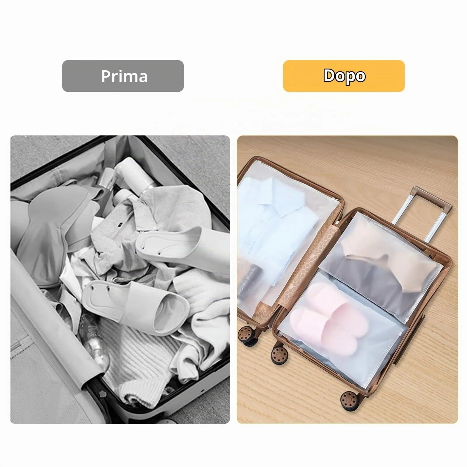 Carehabi Set di 30 Sacchetti Organizzatori da Viaggio Trasparenti con Cerniera, 40 x 30 cm e 45 x 30 cm - immagine 6