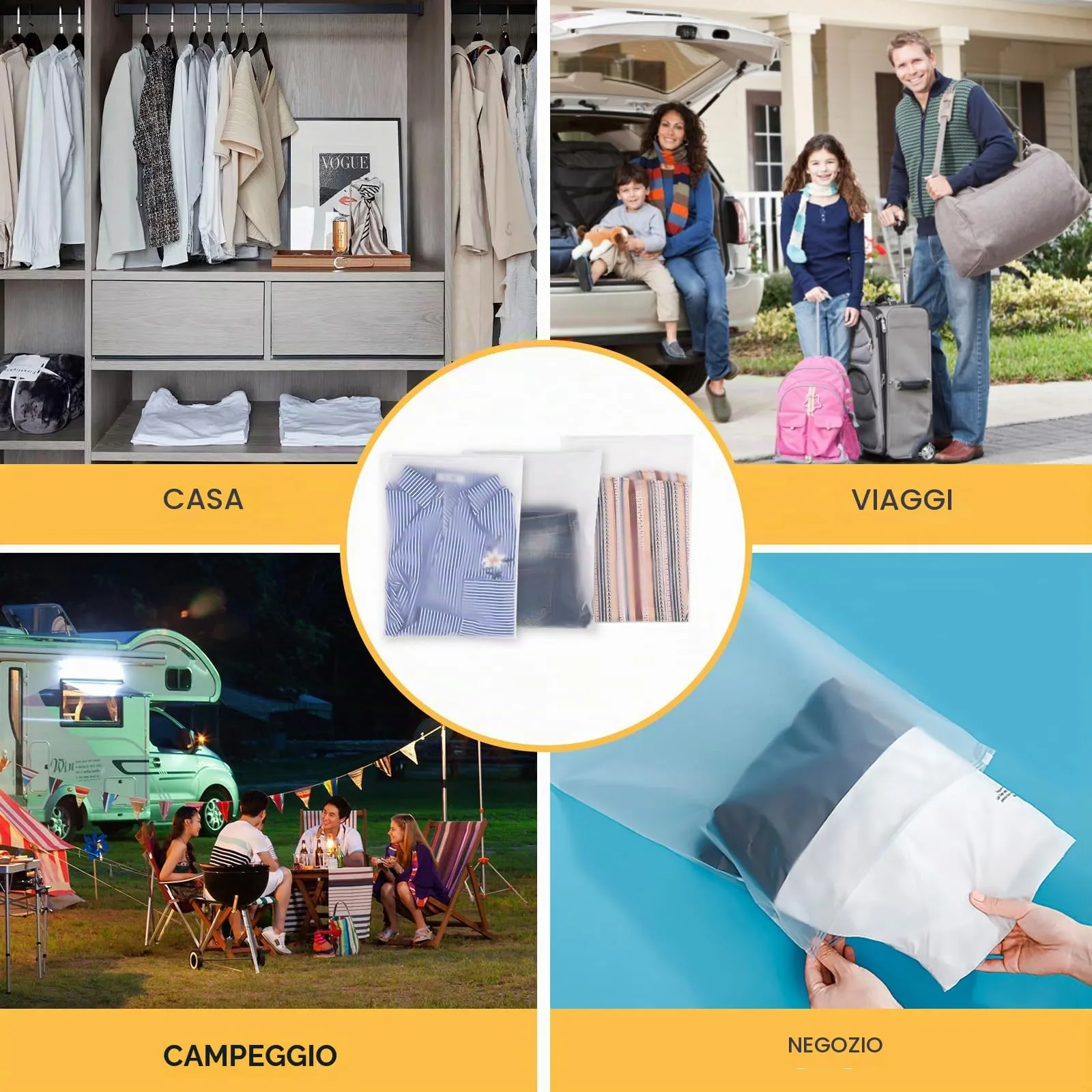 Carehabi Set di 30 Sacchetti Organizzatori da Viaggio Trasparenti con Cerniera, 40 x 30 cm e 45 x 30 cm - immagine 7