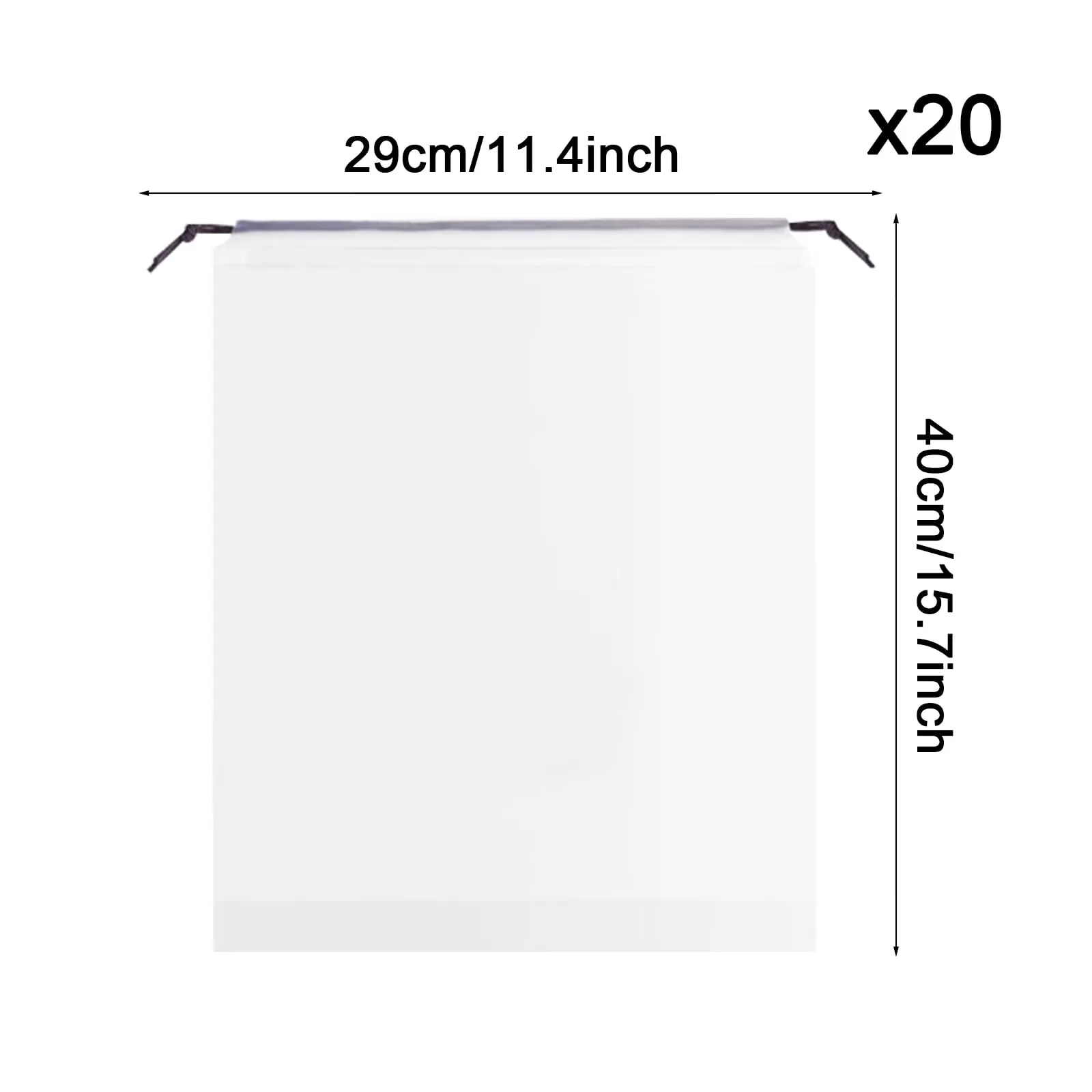 Littlegaofeithing Sacchetti Per Scarpe da Viaggio, 20 Pezzi, Trasparente, 29.5 x 40 cm - immagine 2