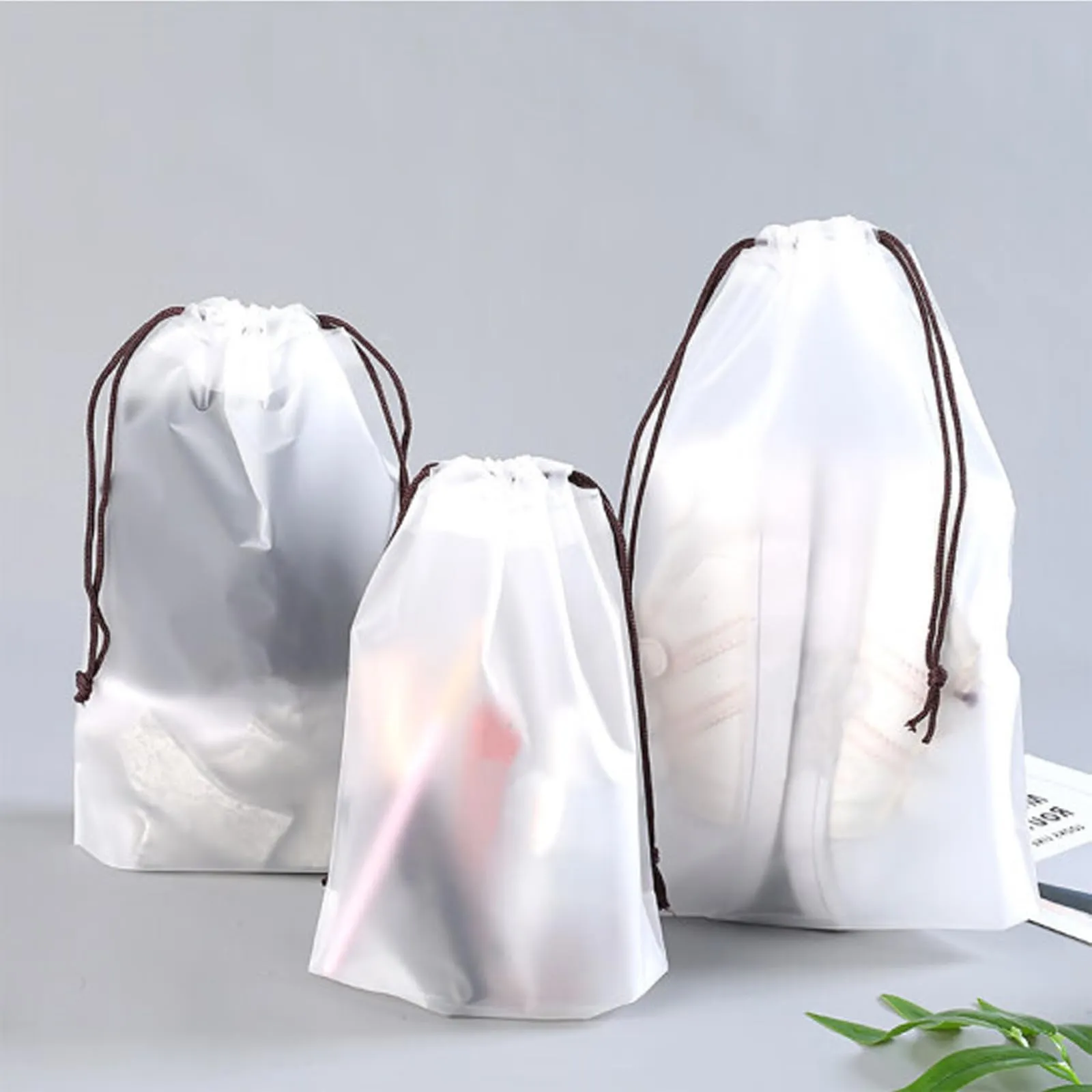 Littlegaofeithing Sacchetti Per Scarpe da Viaggio, 20 Pezzi, Trasparente, 29.5 x 40 cm - immagine 4