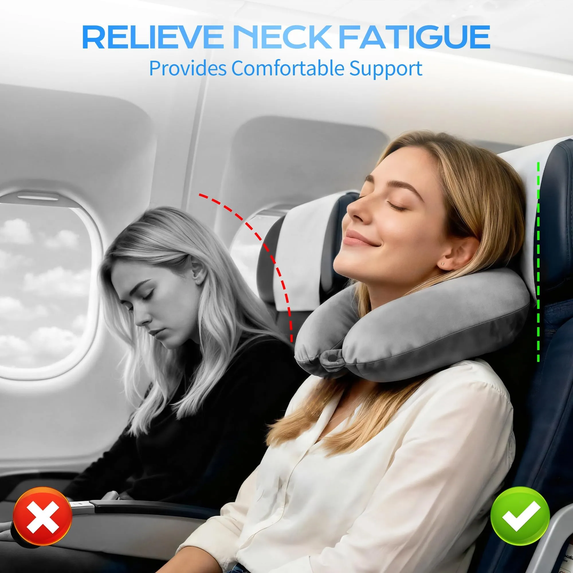 Leseed Cuscino da Viaggio in Memory Foam - immagine 6