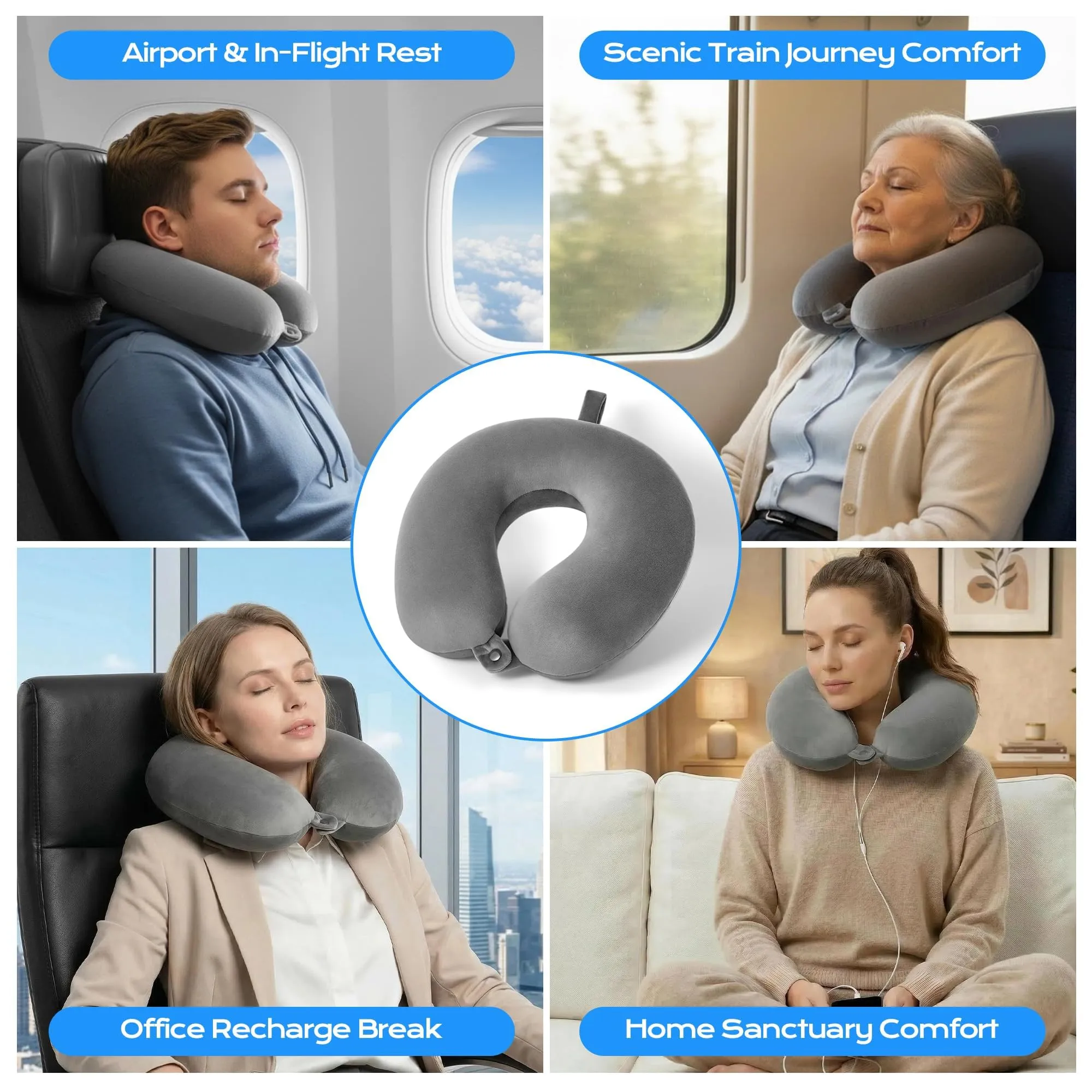Leseed Cuscino da Viaggio in Memory Foam - immagine 7