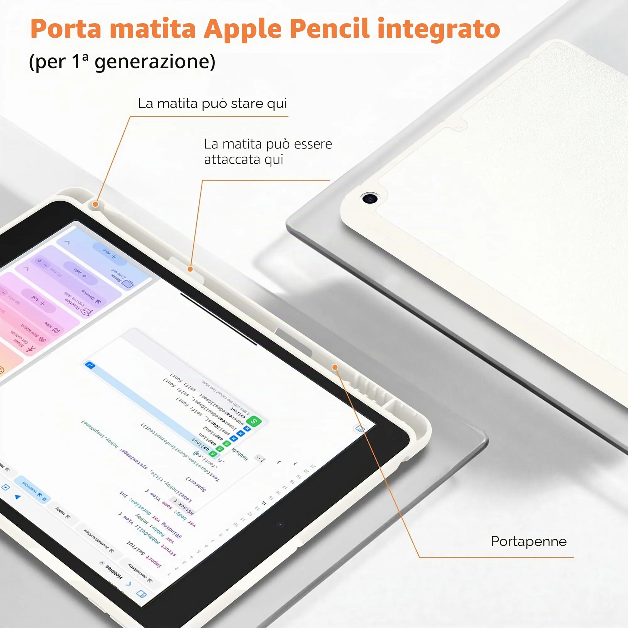 CACOE Cover per iPad 9a / 8a / 7a Generazione 10.2 pollici, Bianco Crema - immagine 5