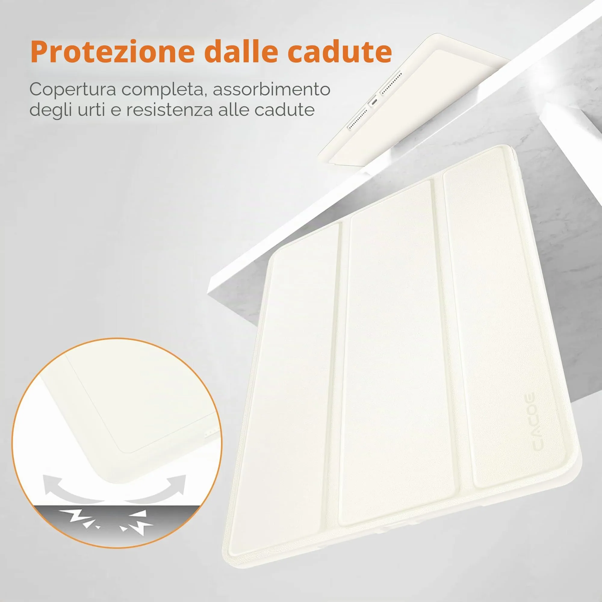 CACOE Cover per iPad 9a / 8a / 7a Generazione 10.2 pollici, Bianco Crema - immagine 6
