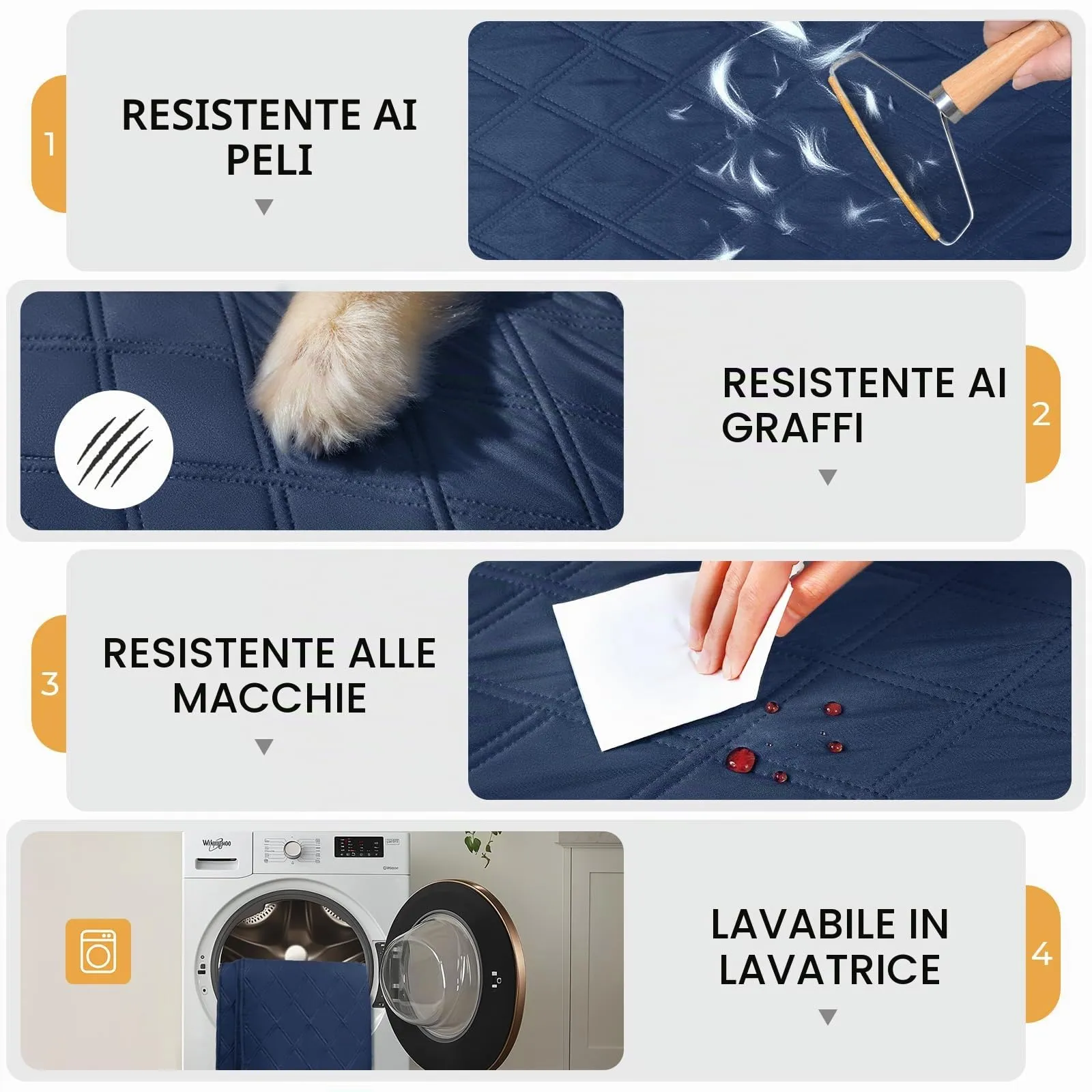 luciphia Copridivano Impermeabile per Cani e Gatti, Blu Marino, 76 x 178 cm - immagine 4