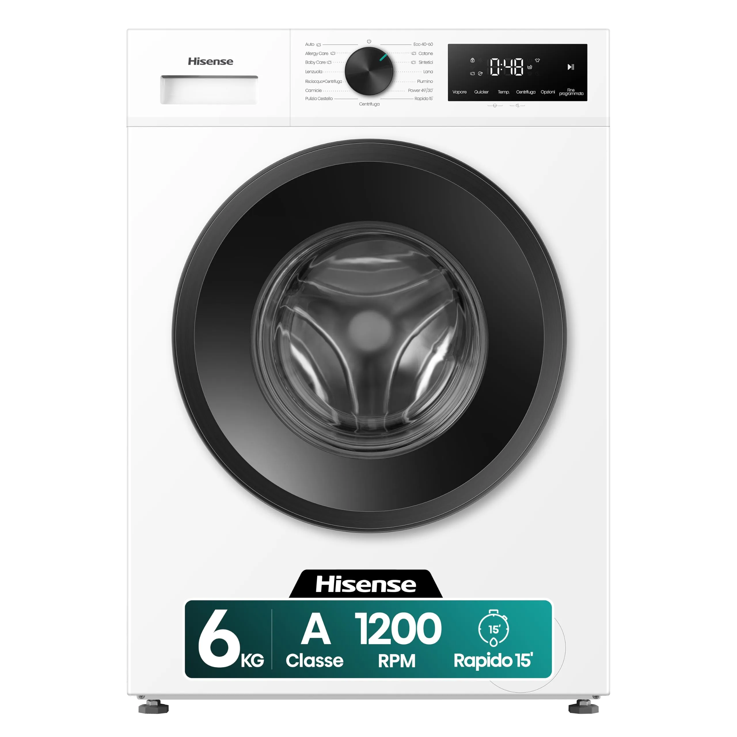Hisense WF1I6022BWU Lavatrice Slim a Carica Frontale 6 kg 1200 rpm Classe A - immagine 1