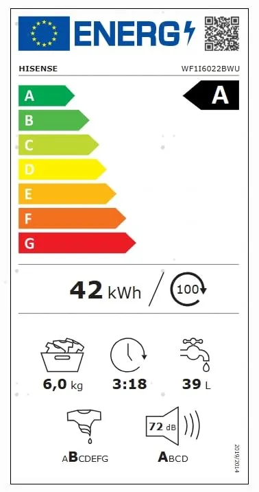 Hisense WF1I6022BWU Lavatrice Slim a Carica Frontale 6 kg 1200 rpm Classe A - immagine 12