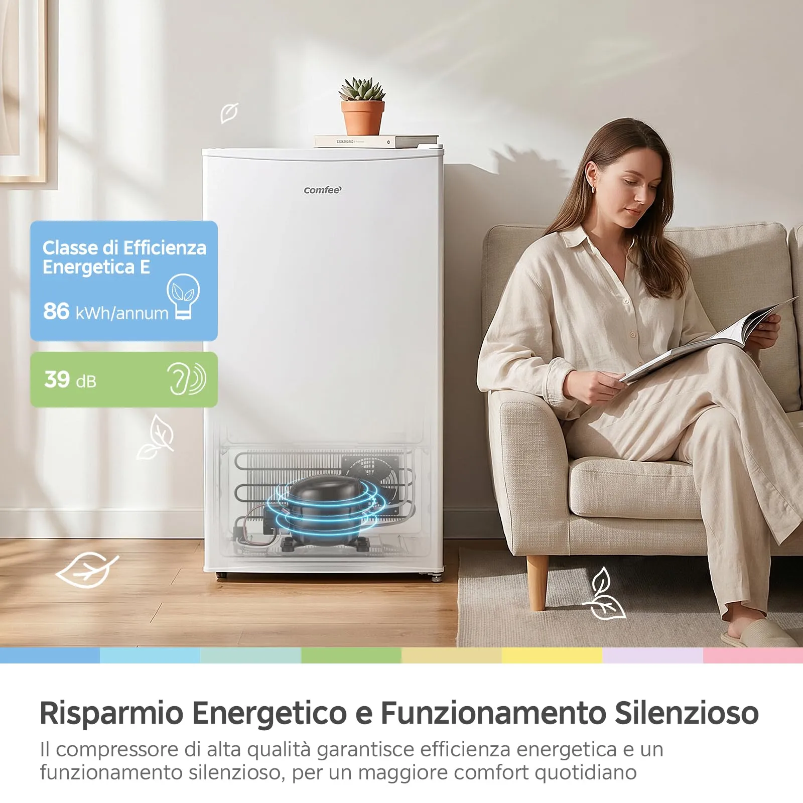 COMFEE' Frigorifero Monoporta 93L con Chiller Box, Bianco - immagine 4