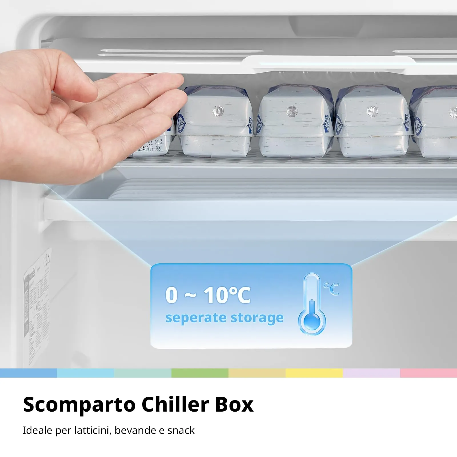COMFEE' Frigorifero Monoporta 93L con Chiller Box, Bianco - immagine 6