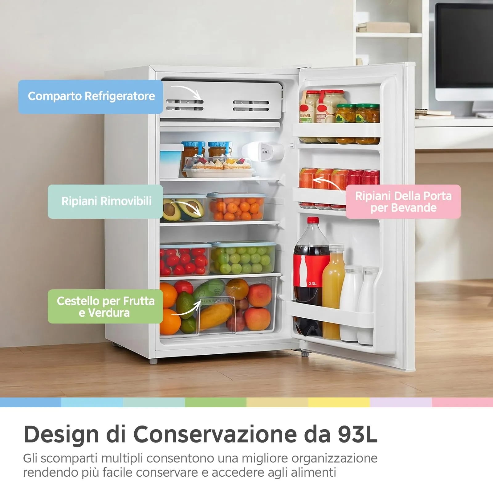 COMFEE' Frigorifero Monoporta 93L con Chiller Box, Bianco - immagine 7