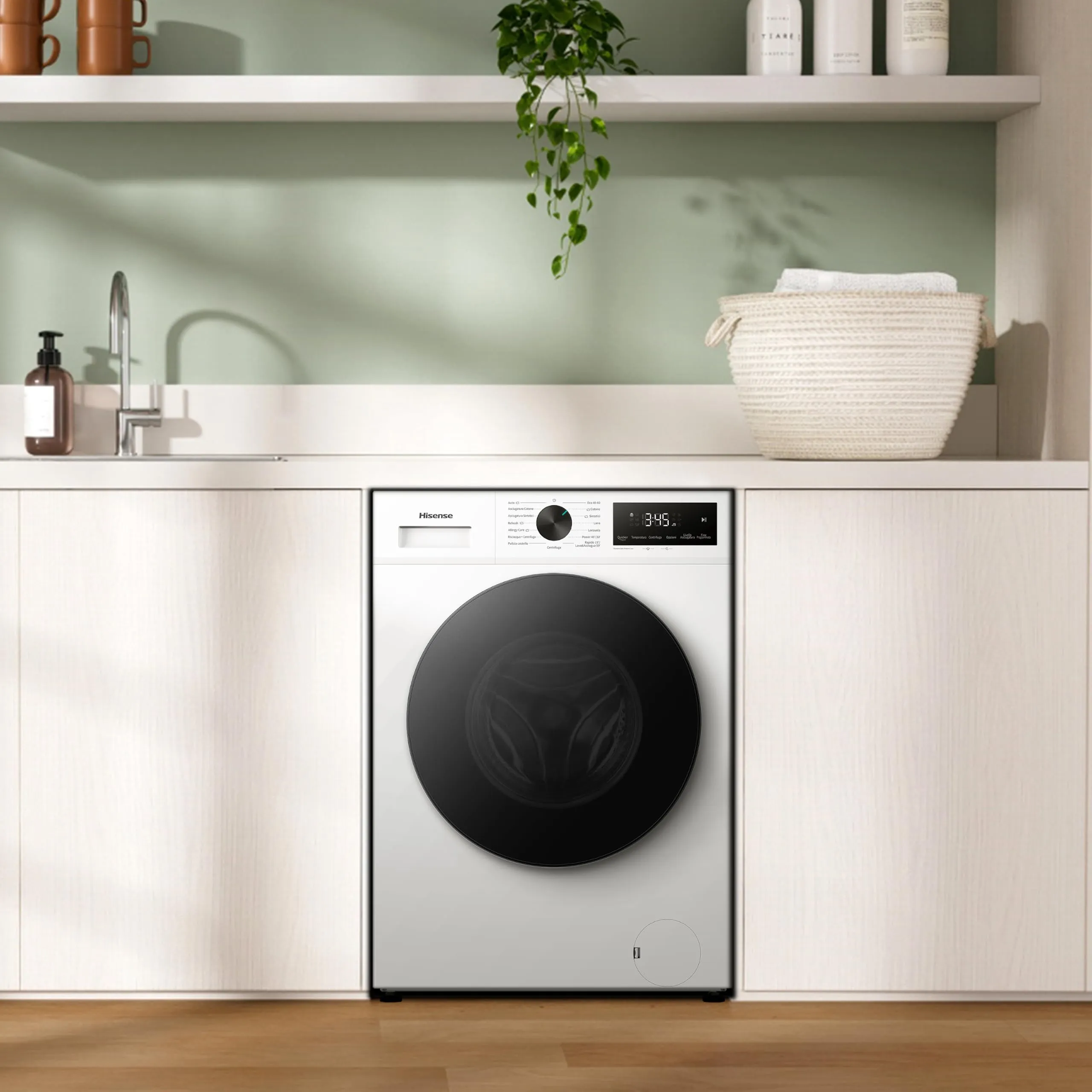 Hisense WD1I8042BWP2 Lavasciuga 8+5kg, Bianco, 1400 rpm, 15 Programmi, Vapore, Inverter, Auto Dry, Wash&Dry 59', Classe Energetica A-30%, Display LED Touch - immagine 10