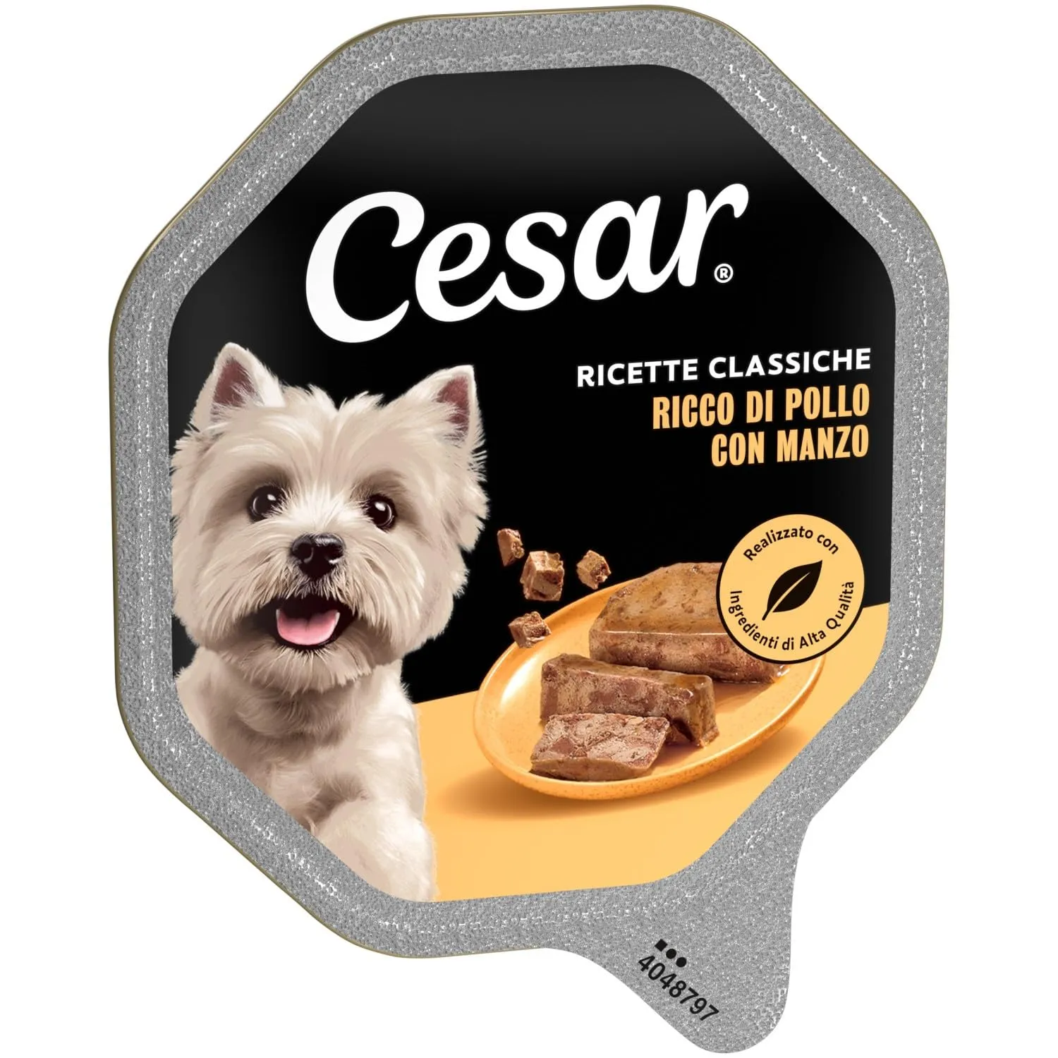 Cesar Ricette Classiche per cani adulti, pollo con bocconcini di manzo in paté, 14 x 150 g - immagine 2