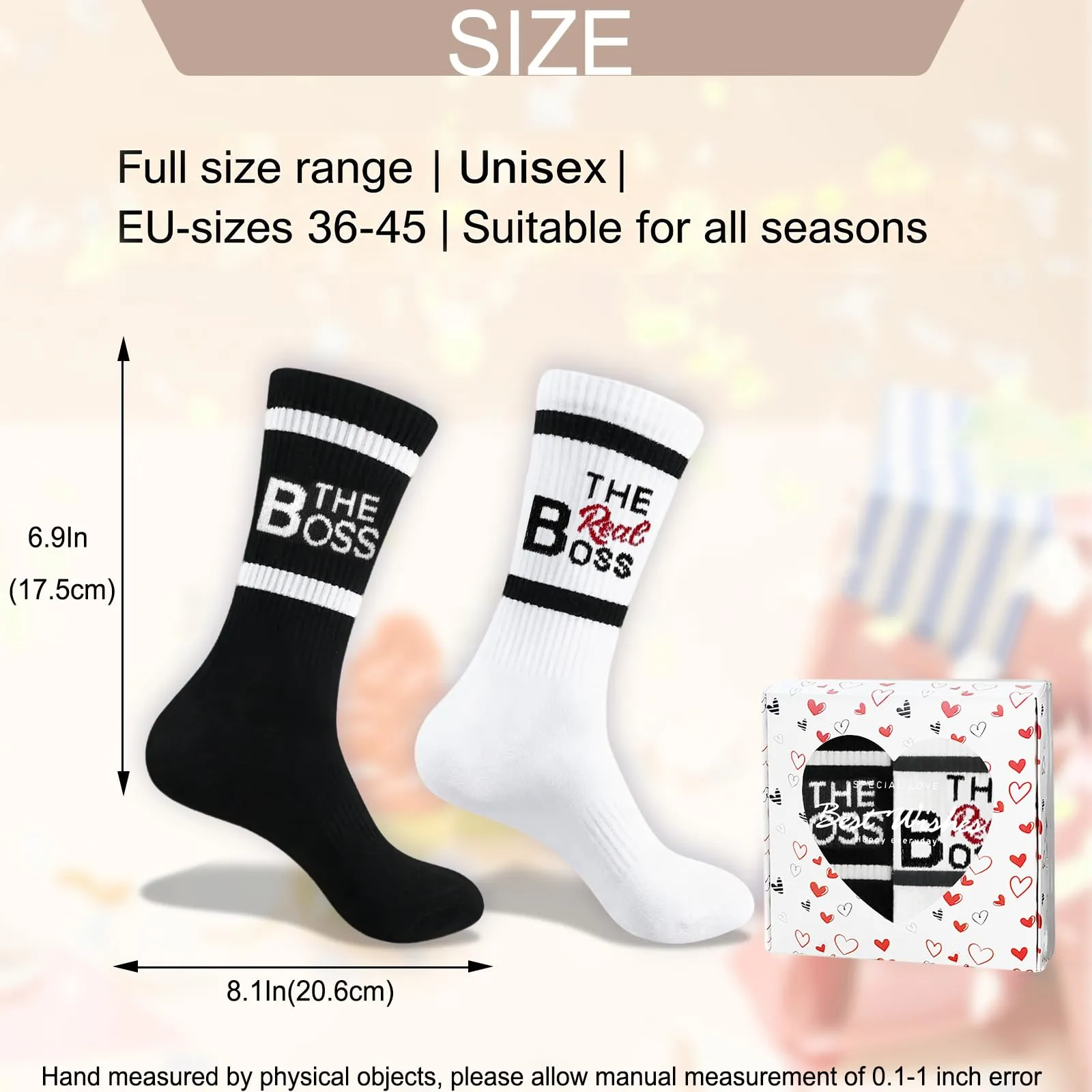 Yalucky Calzini Divertenti per Coppie Boss & Capo, 2 Paia Unisex - immagine 5