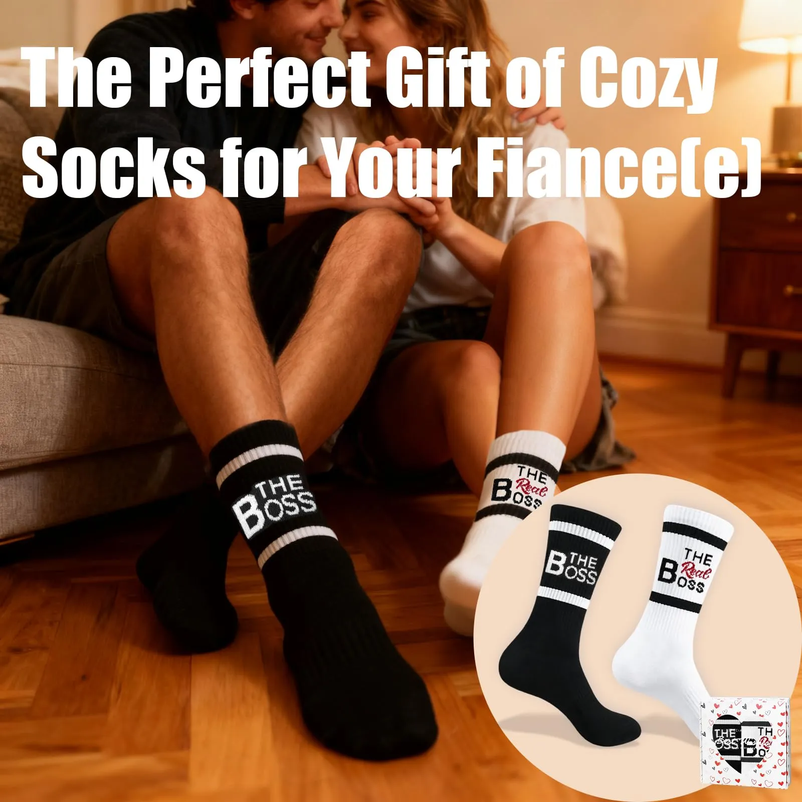 Yalucky Calzini Divertenti per Coppie Boss & Capo, 2 Paia Unisex - immagine 8