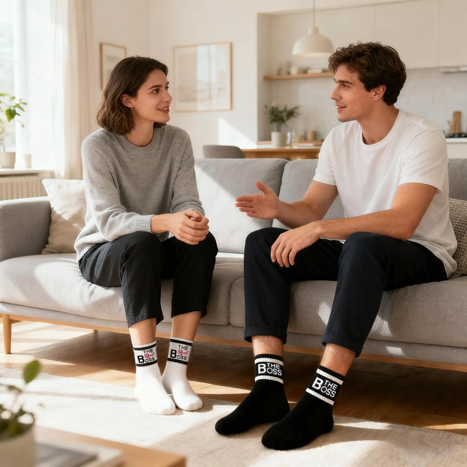 Yalucky Calzini Divertenti per Coppie Boss & Capo, 2 Paia Unisex - immagine 9
