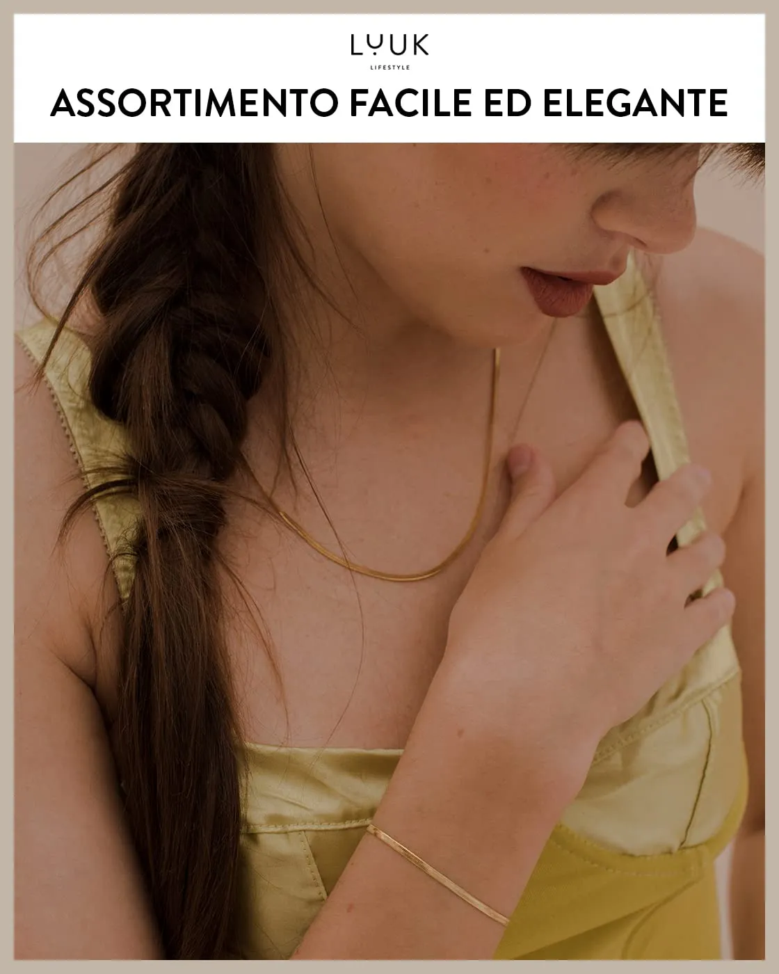 LUUK LIFESTYLE Set di collana e bracciale a catena serpente, argento - immagine 5