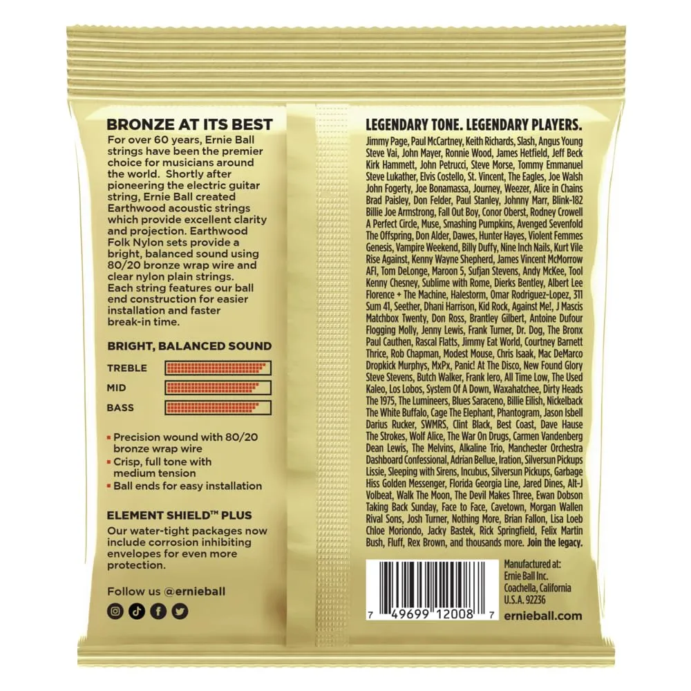 Ernie Ball Earthwood Rock and Blues 80/20 Bronze Acoustic Guitar Strings, Plain G, 10-52 - immagine 2