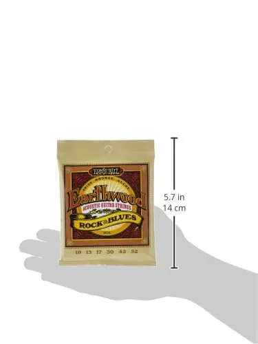 Ernie Ball Earthwood Rock and Blues 80/20 Bronze Acoustic Guitar Strings, Plain G, 10-52 - immagine 3