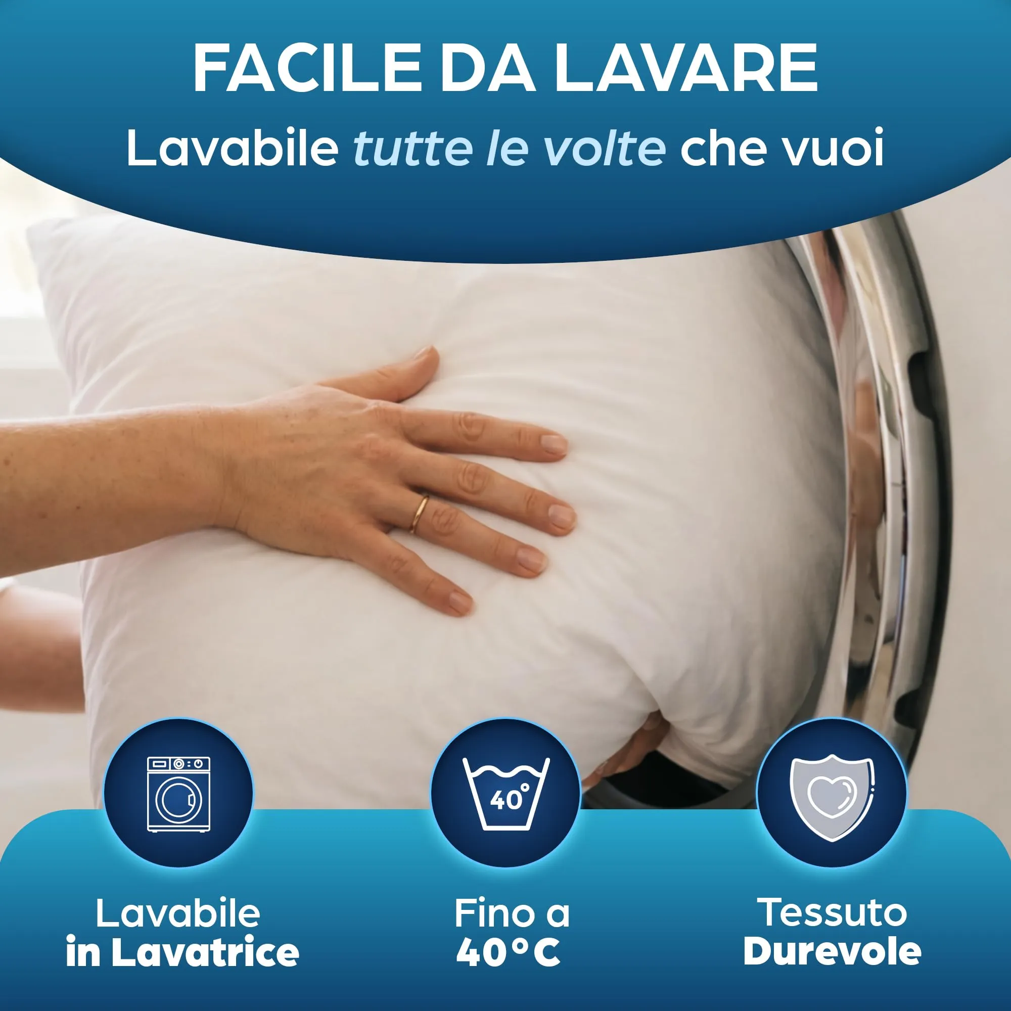 Flowen Cuscini Letto Guanciali 40x80, Set di 2, Antiacaro Anallergico Traspirante in Poliestere Lavabile - immagine 6