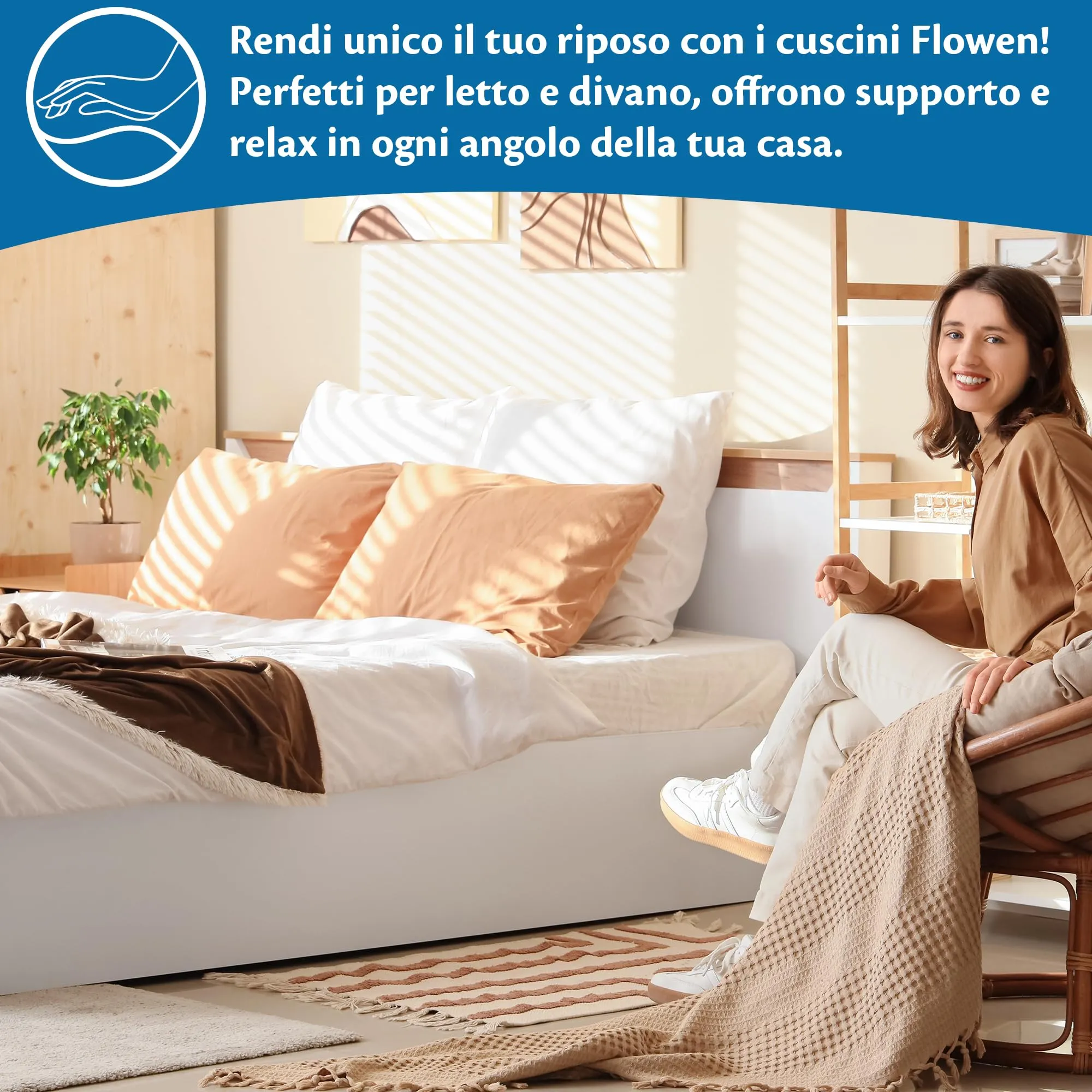 Flowen Cuscini Letto, Coppia di Guanciali 40x60, Antiacaro, Anallergico, Traspirante, Poliestere Lavabile - immagine 8