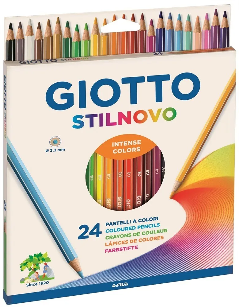 Giotto Stilnovo Colored Pencils, 3.3mm, Multicolore, 24 Count - immagine 1